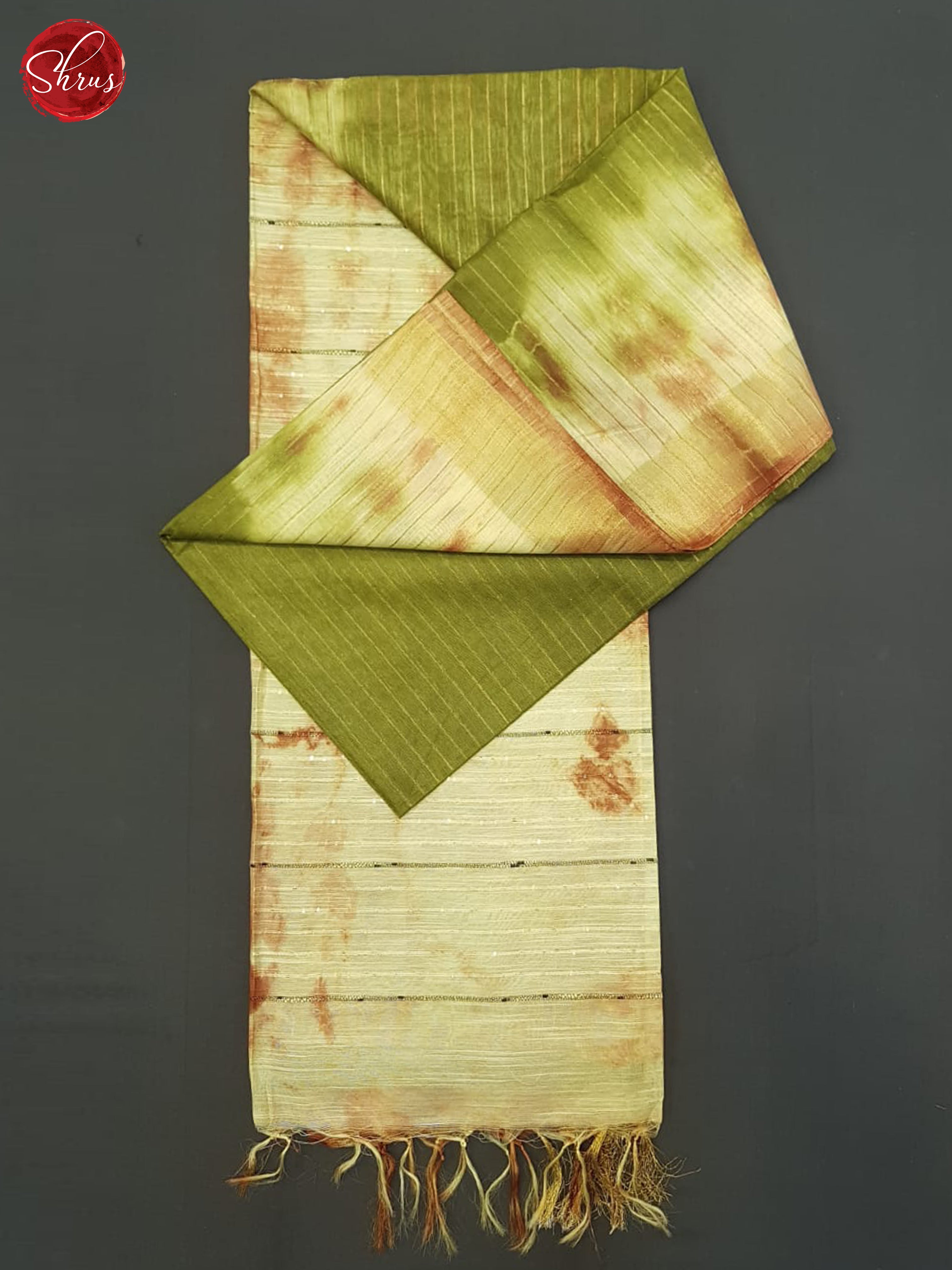 Green And Cream- Shibori Saree - Shop on ShrusEternity.com