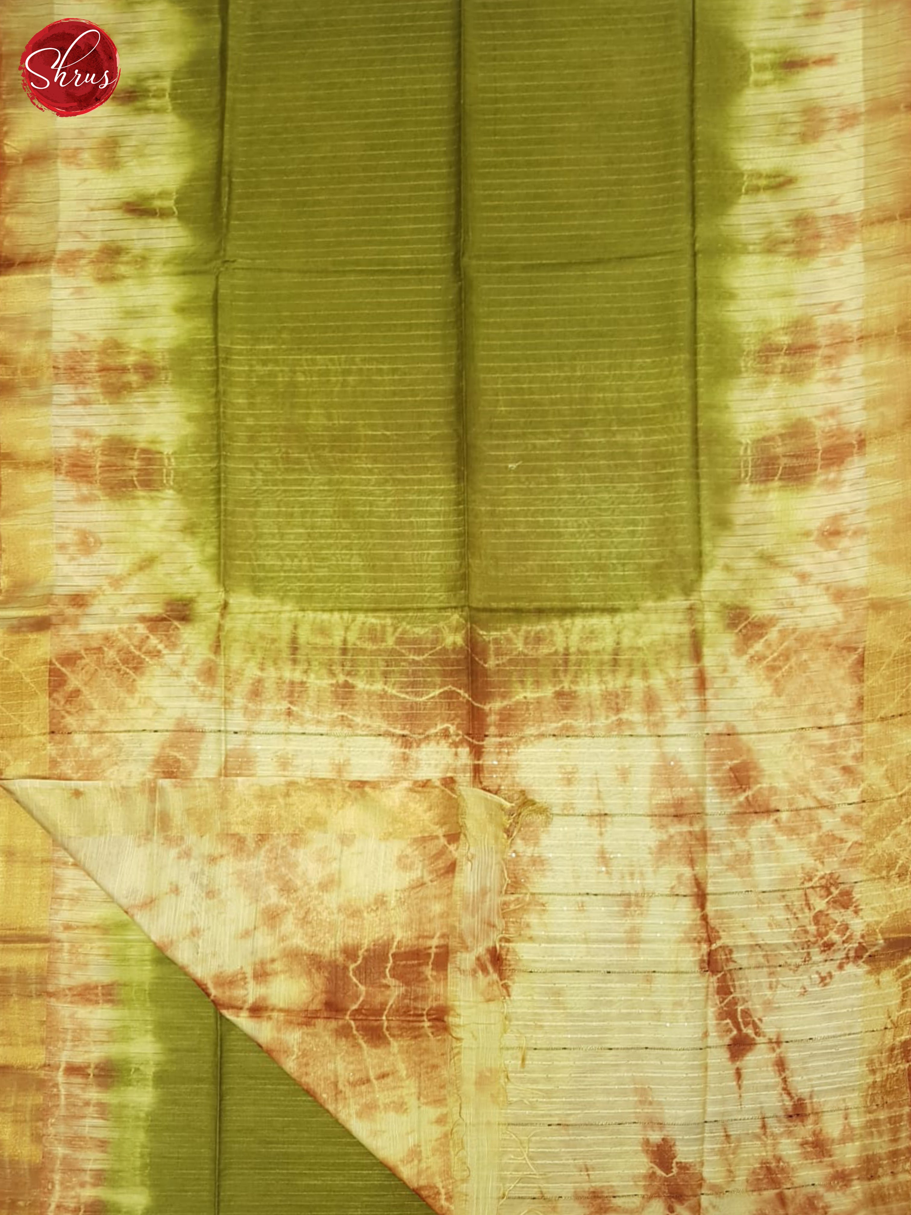 Green And Cream- Shibori Saree - Shop on ShrusEternity.com