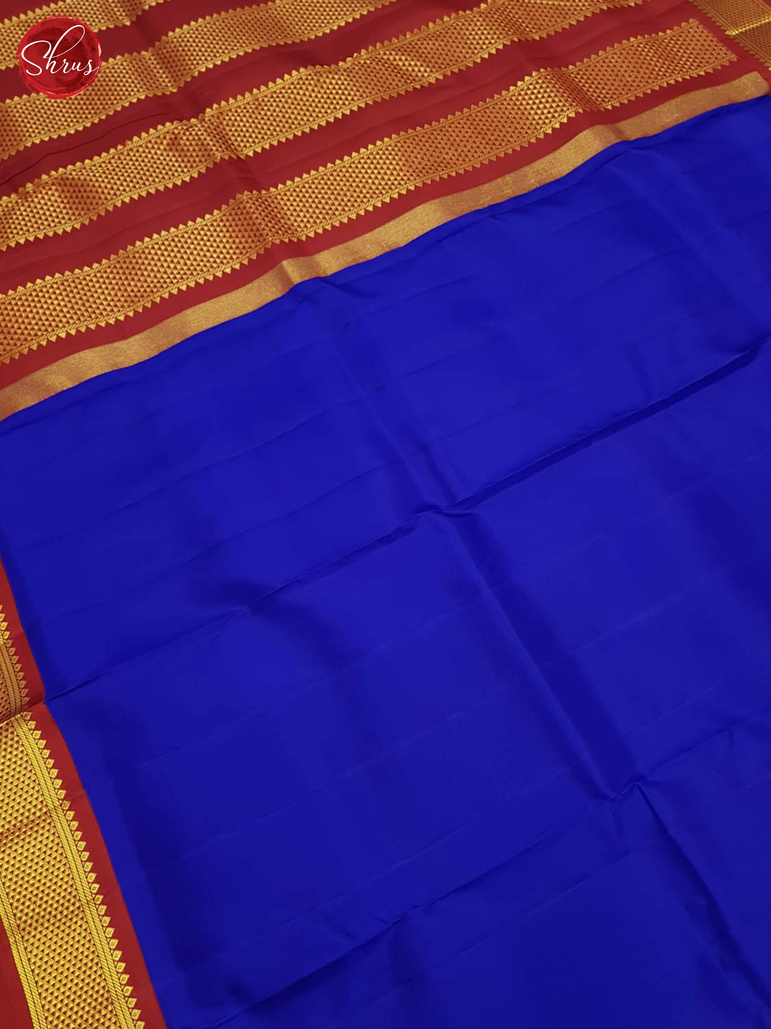 Blue And Red- Kanchipuram Madisar Silk Saree - Shop on ShrusEternity.com