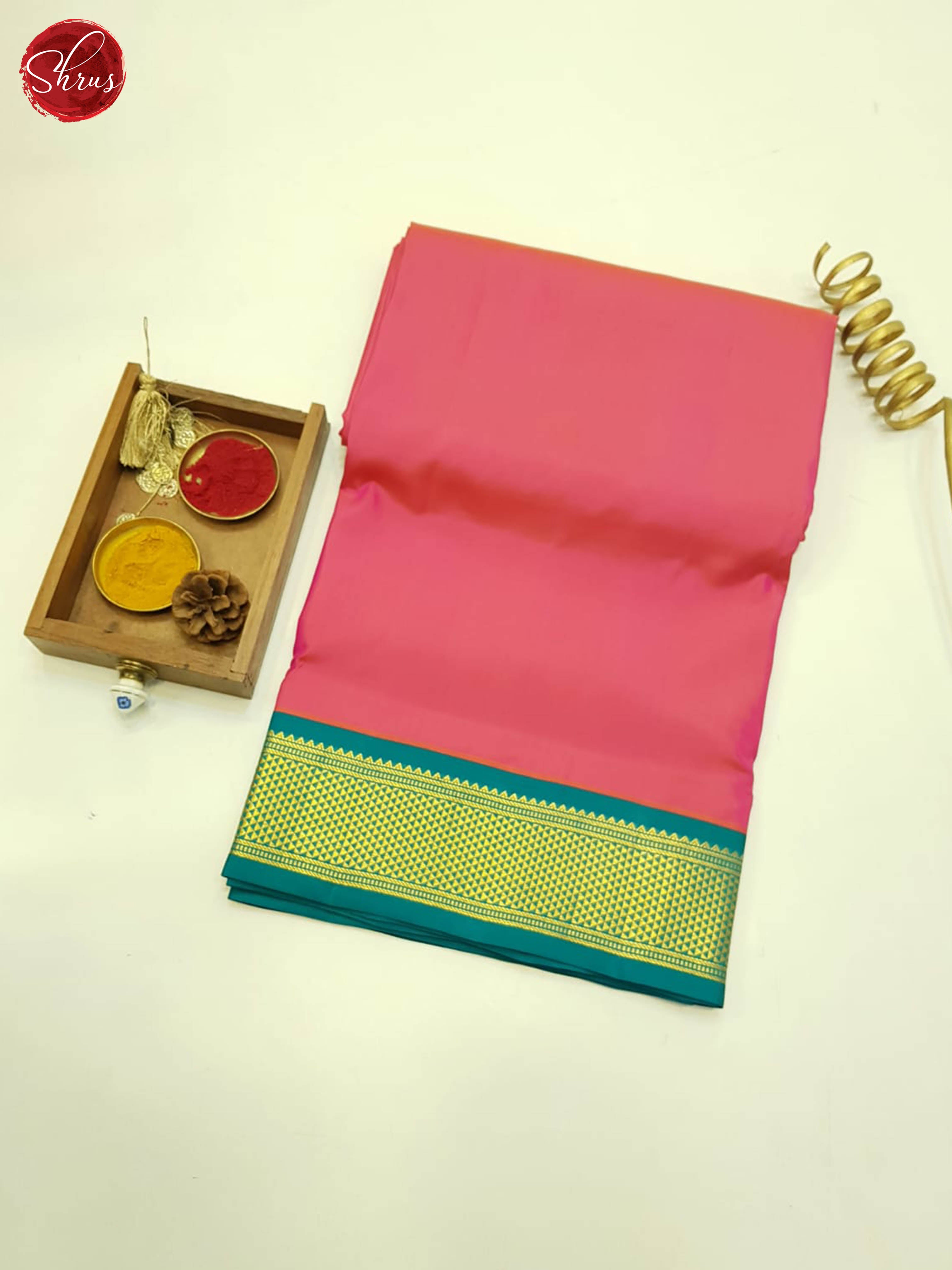 Pink And Green- Kanchipuram Madisar silk Saree - Shop on ShrusEternity.com