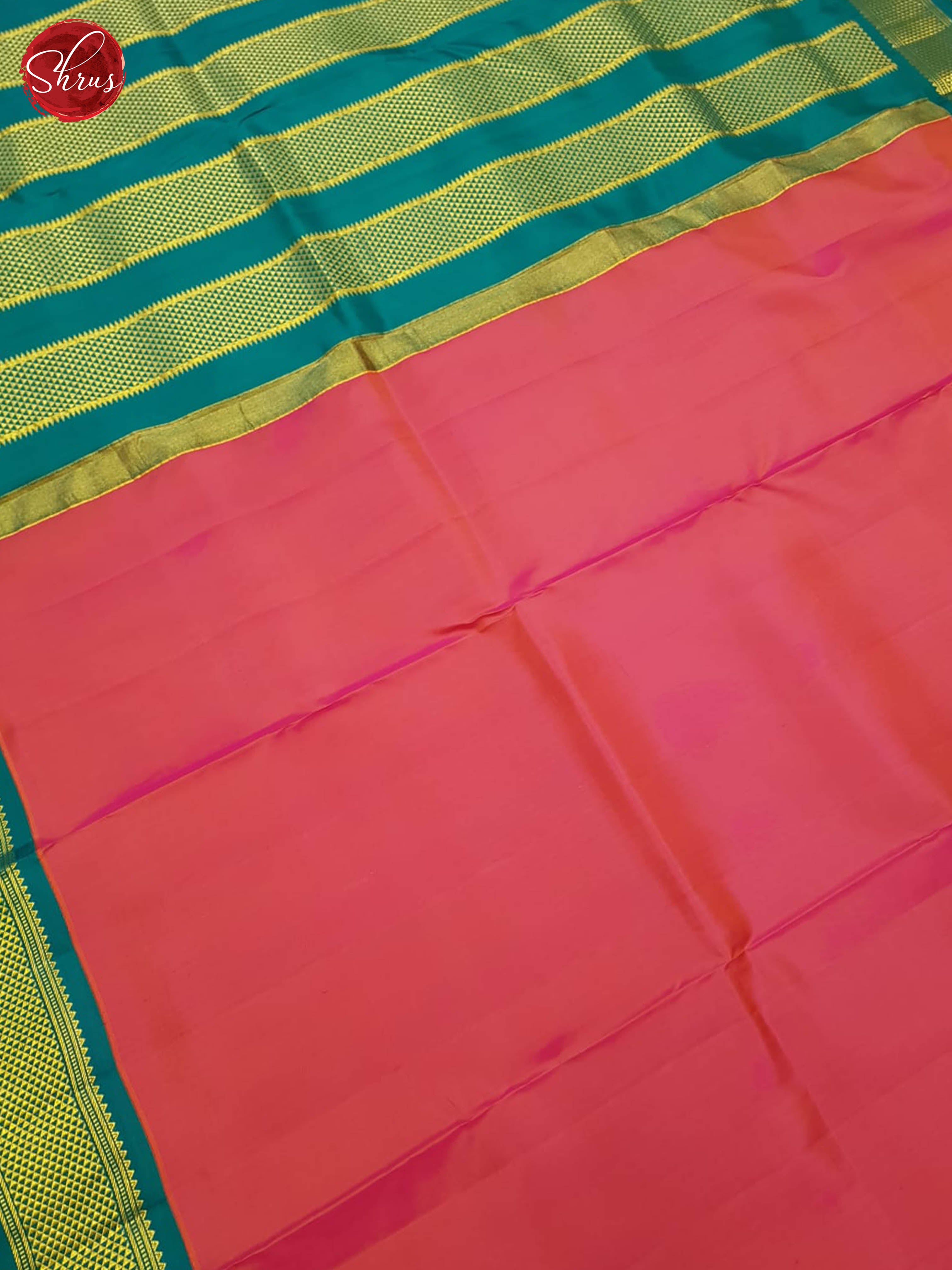 Pink And Green- Kanchipuram Madisar silk Saree - Shop on ShrusEternity.com