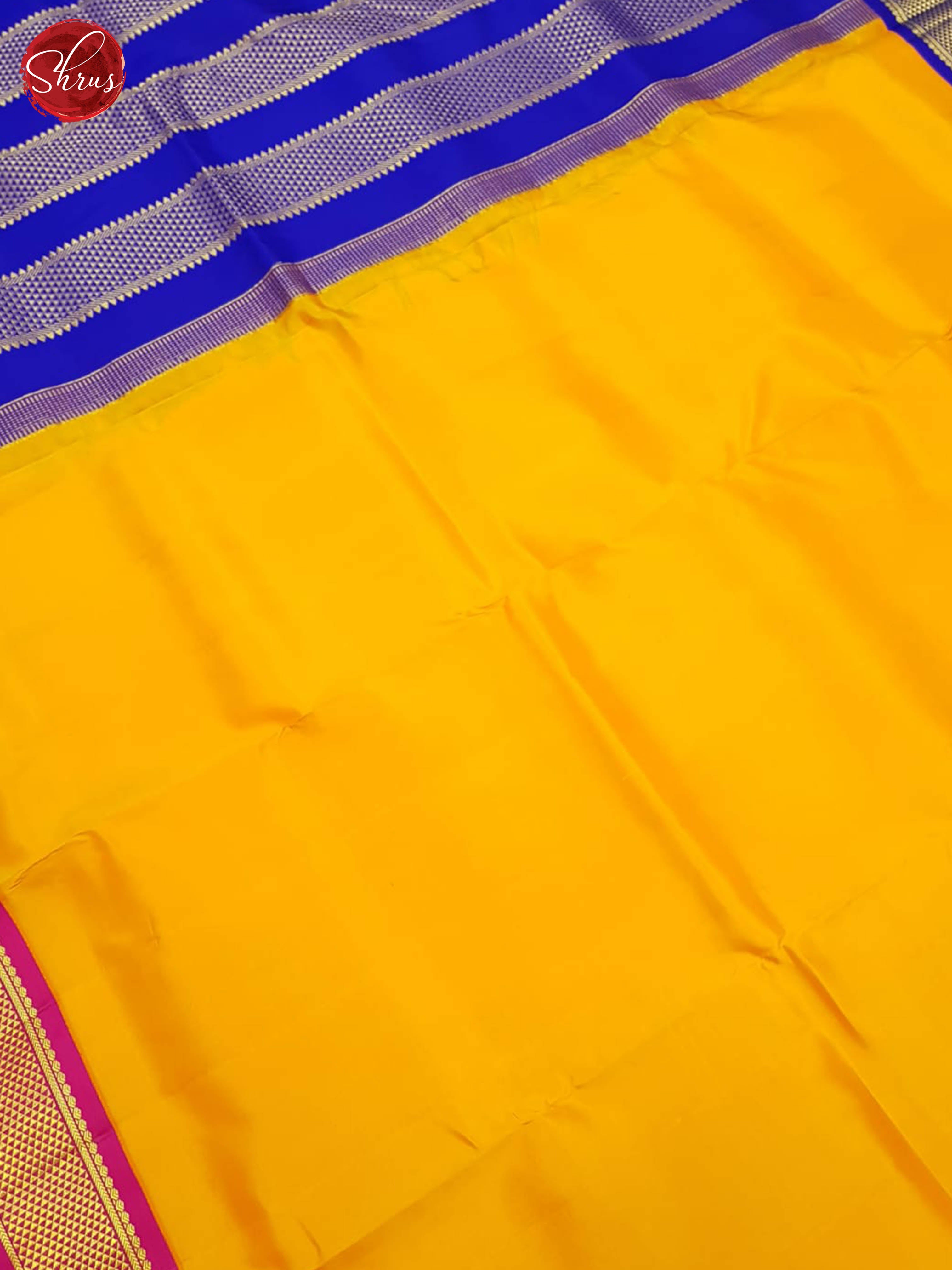 Yellow And Blue- Kanchipuram Madisar Silk Saree - Shop on ShrusEternity.com