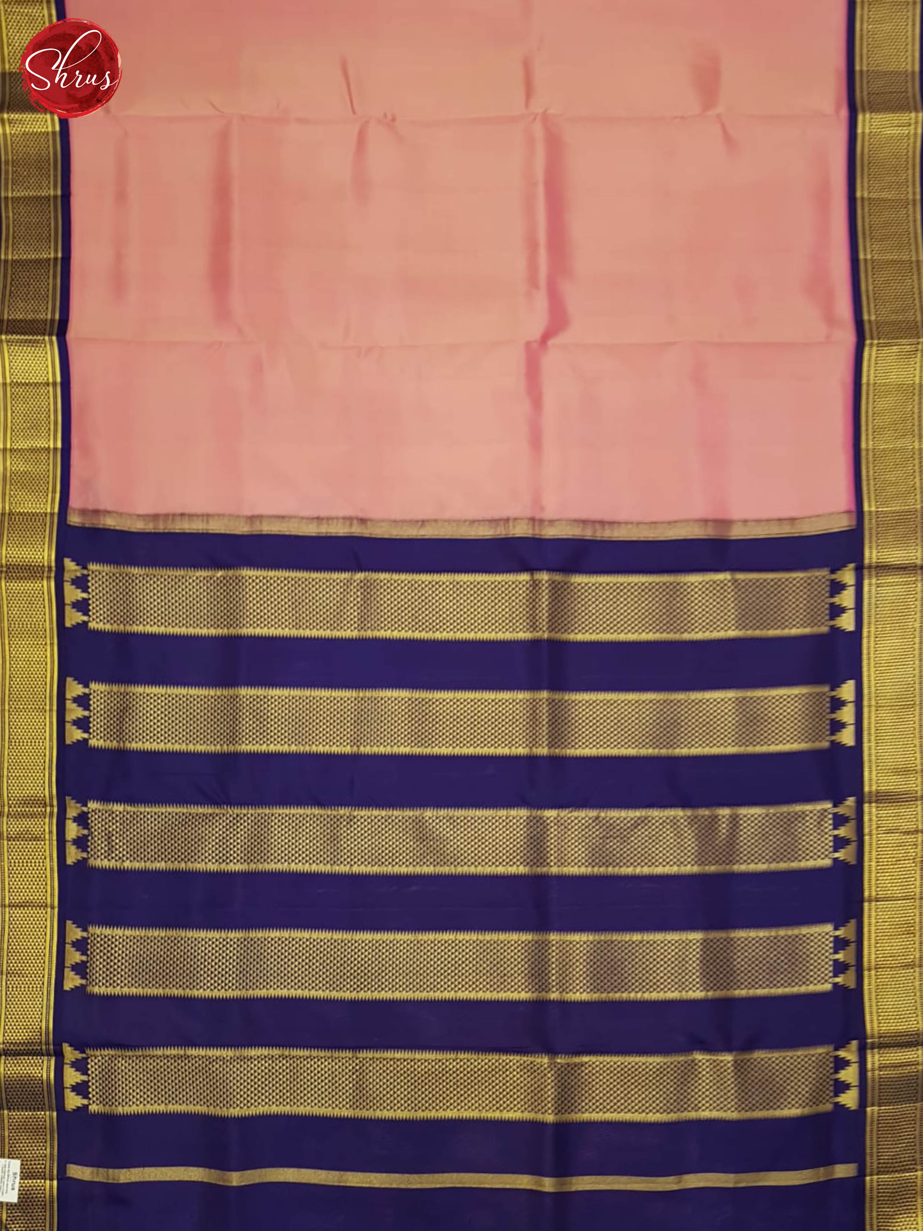 Lotus Pink And Blue- Kanchipuram Madisar Silk Saree - Shop on ShrusEternity.com