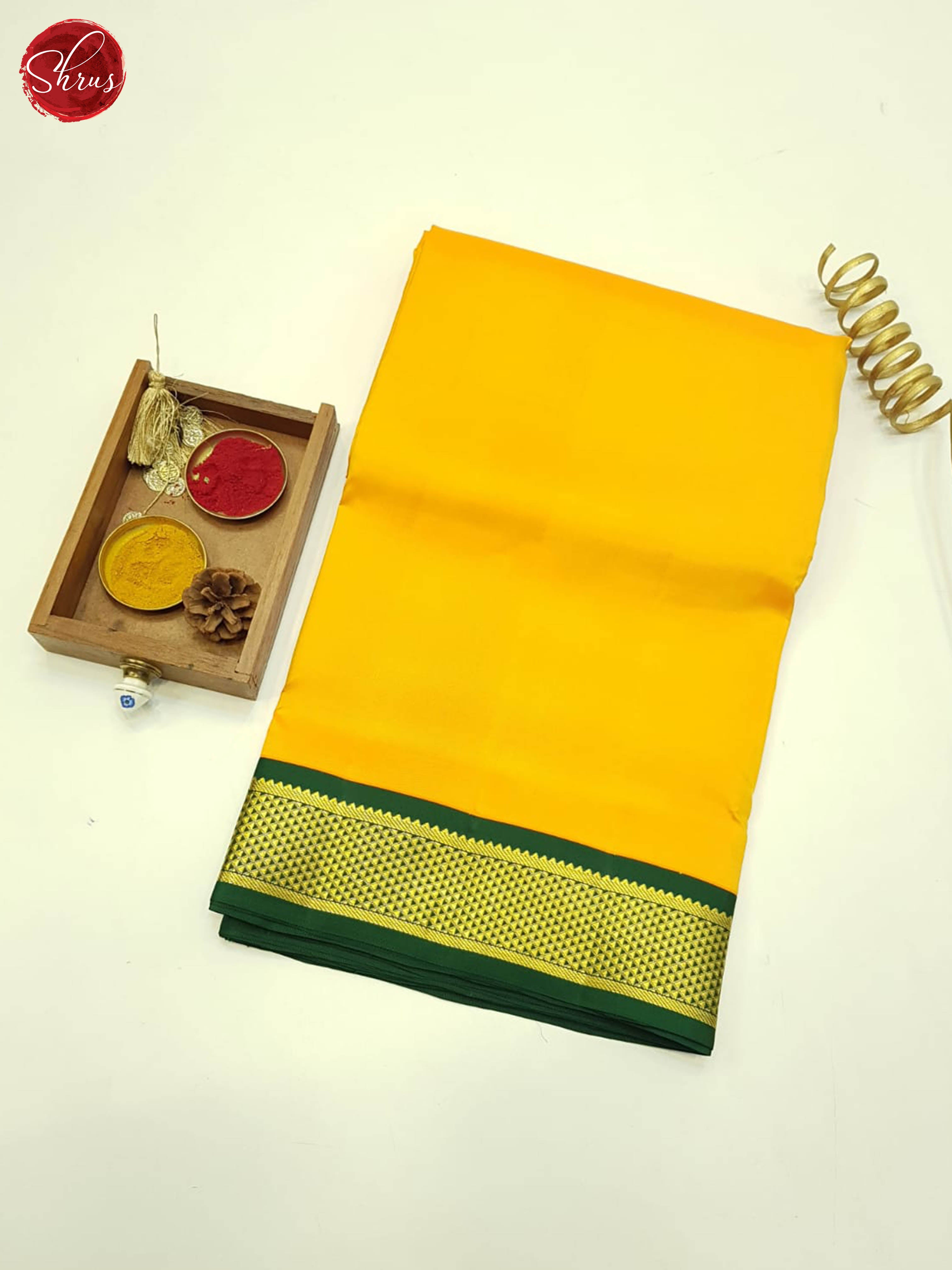 Yellow And Green- Kanchipuram Madisar Silk Saree - Shop on ShrusEternity.com