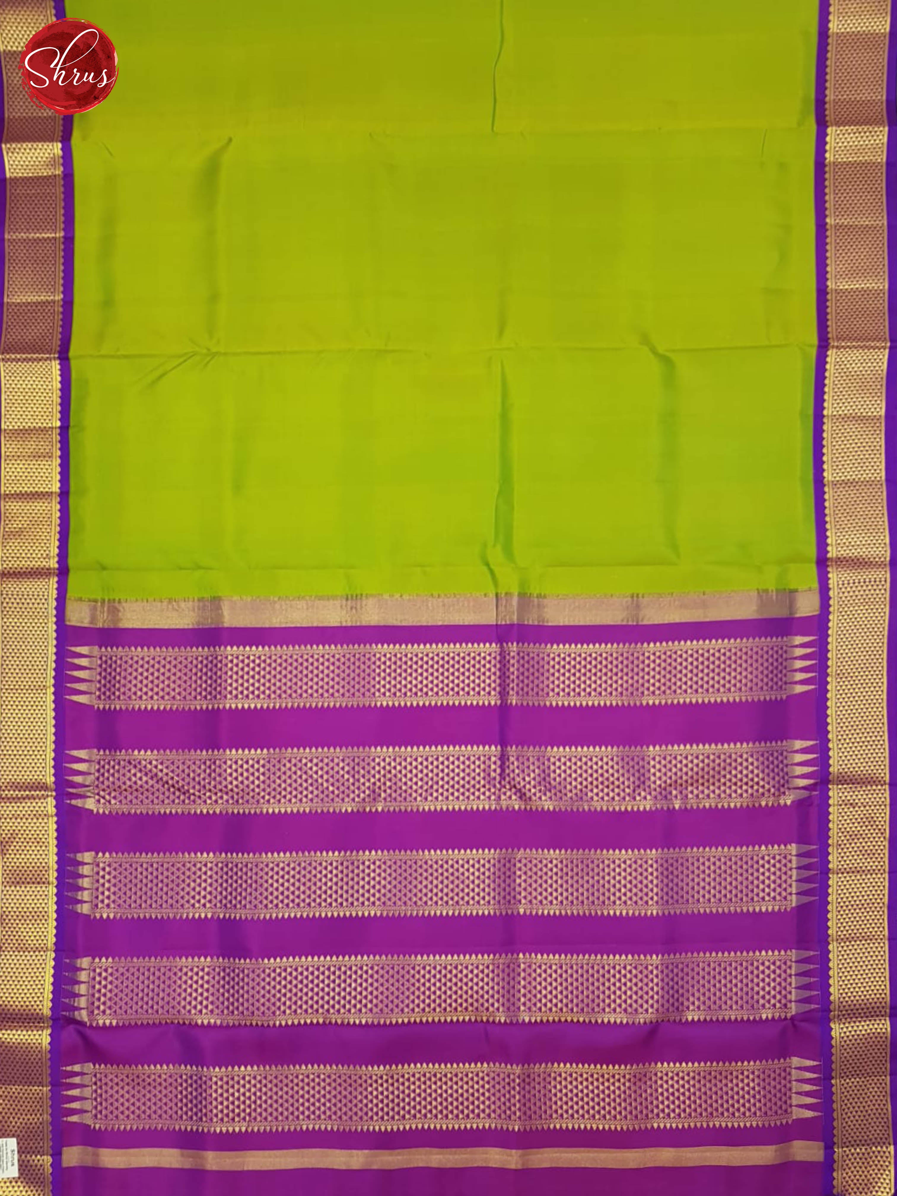 Green And Purple- Kanchipuram Madisar Silk Saree(9 Yard) - Shop on ShrusEternity.com