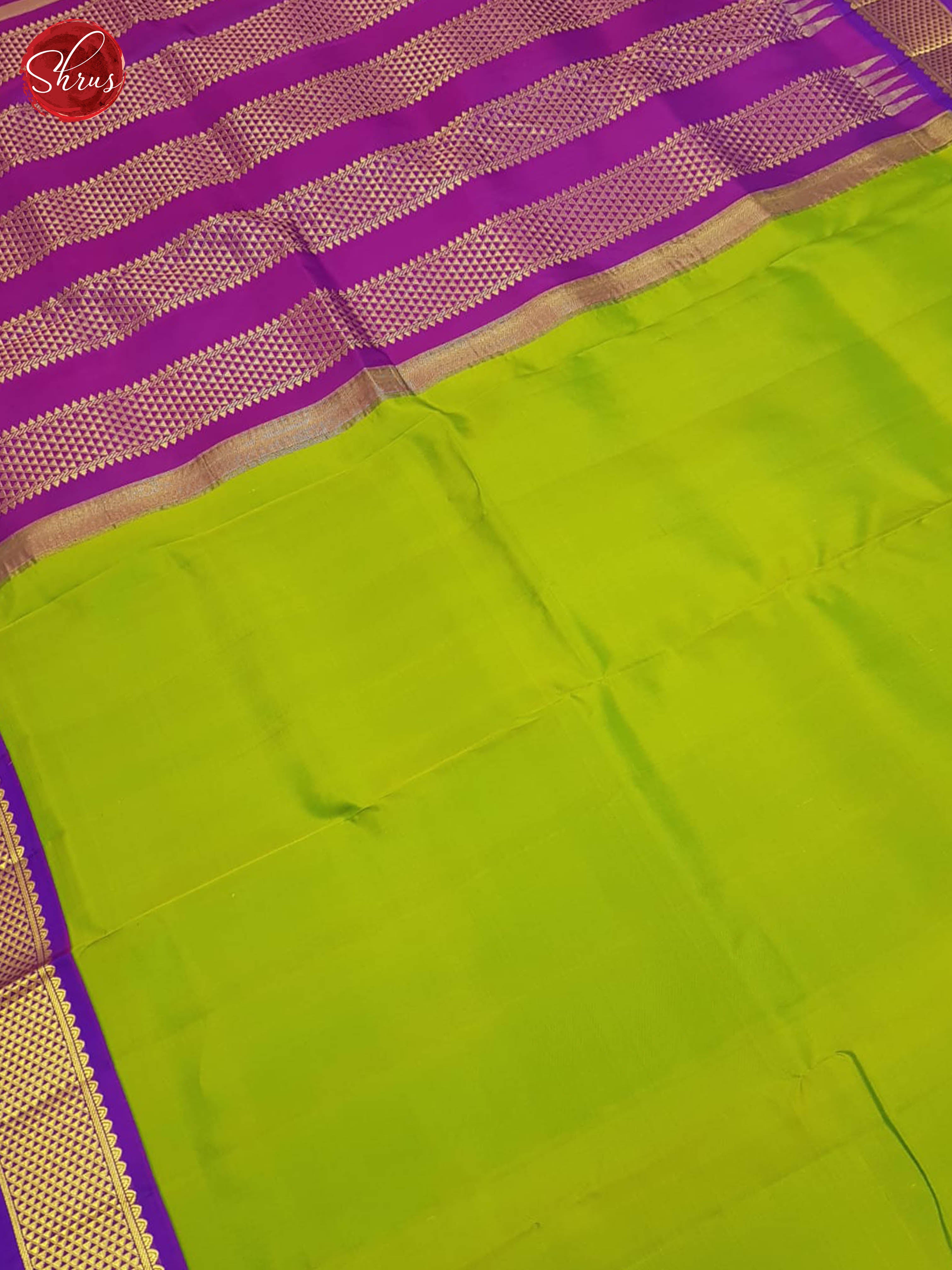 Green And Purple- Kanchipuram Madisar Silk Saree(9 Yard) - Shop on ShrusEternity.com