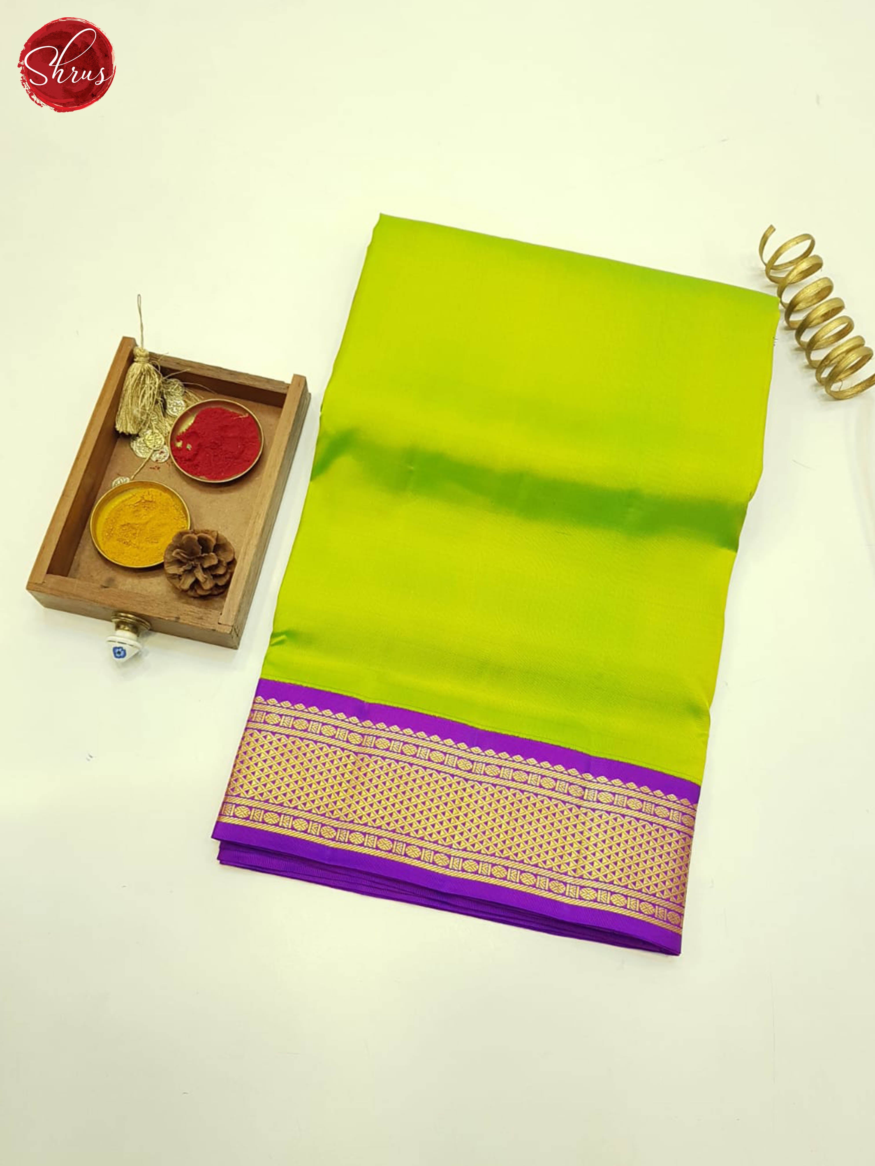 Green And Purple- Kanchipuram Madisar Silk Saree - Shop on ShrusEternity.com