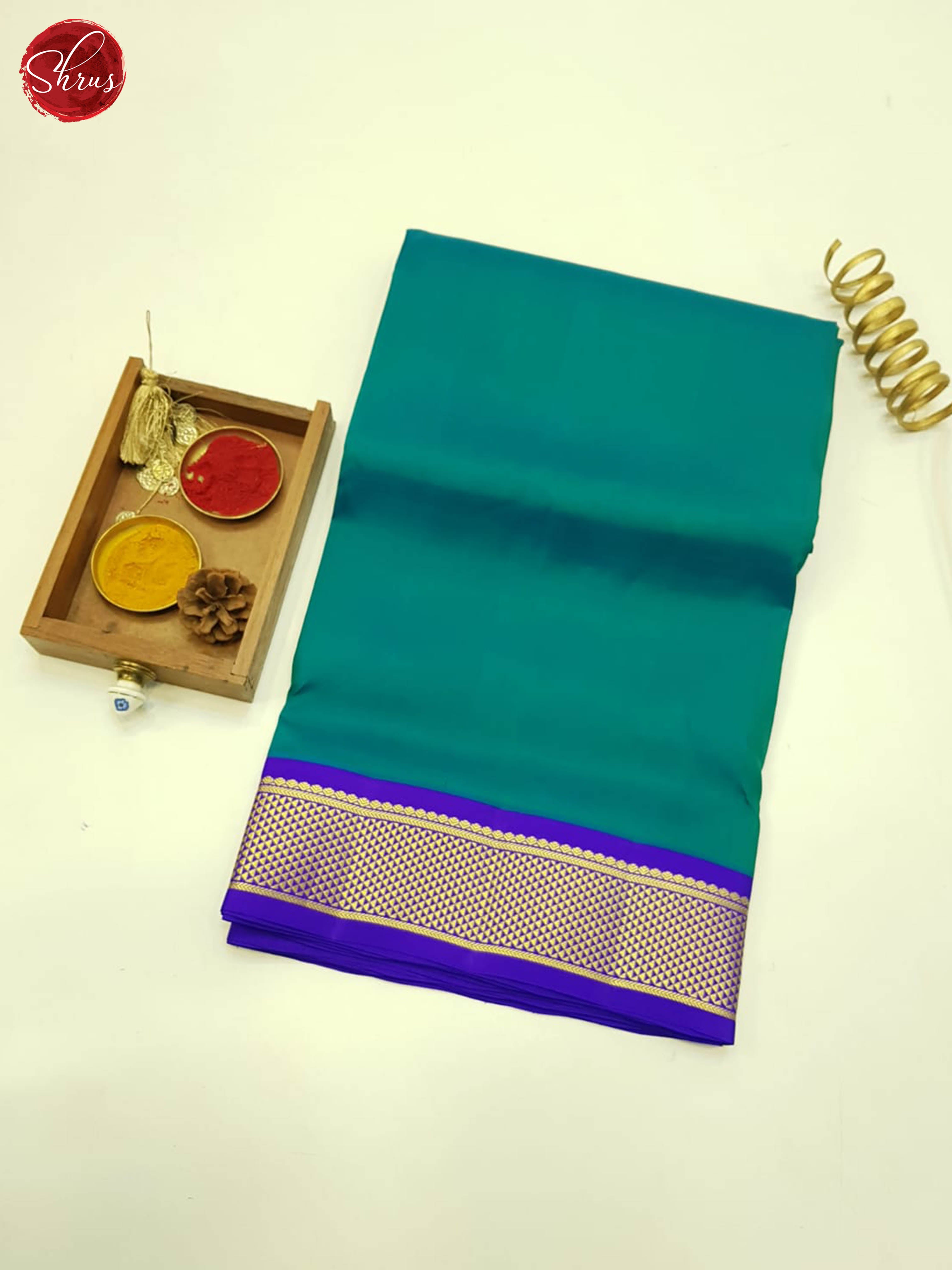 Peacock Neck And Blue-Kanchipuram Madisar Silk Saree(9 Yards) - Shop on ShrusEternity.com