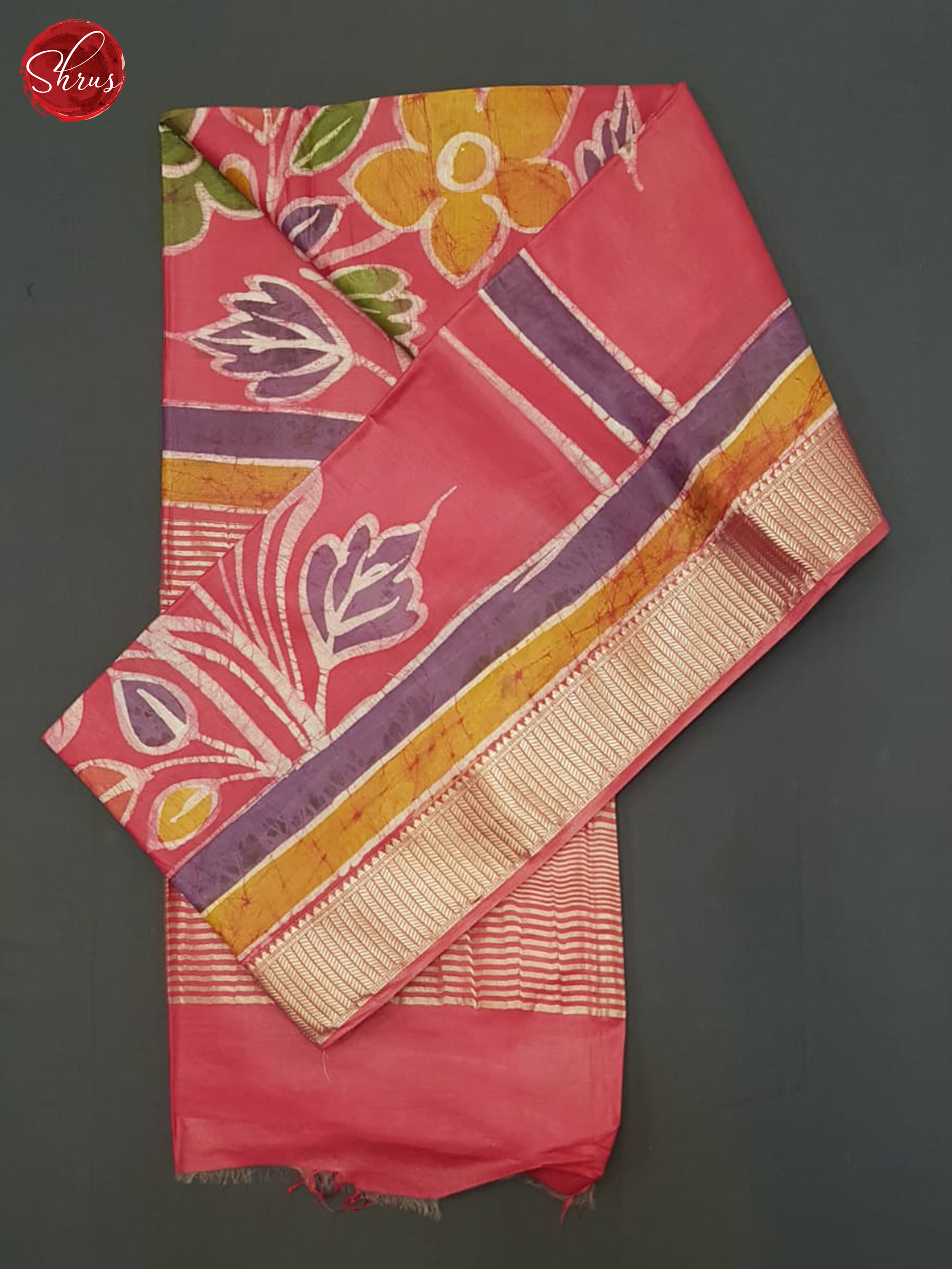 Pink(Single tone)- Semi Chanderi Saree - Shop on ShrusEternity.com