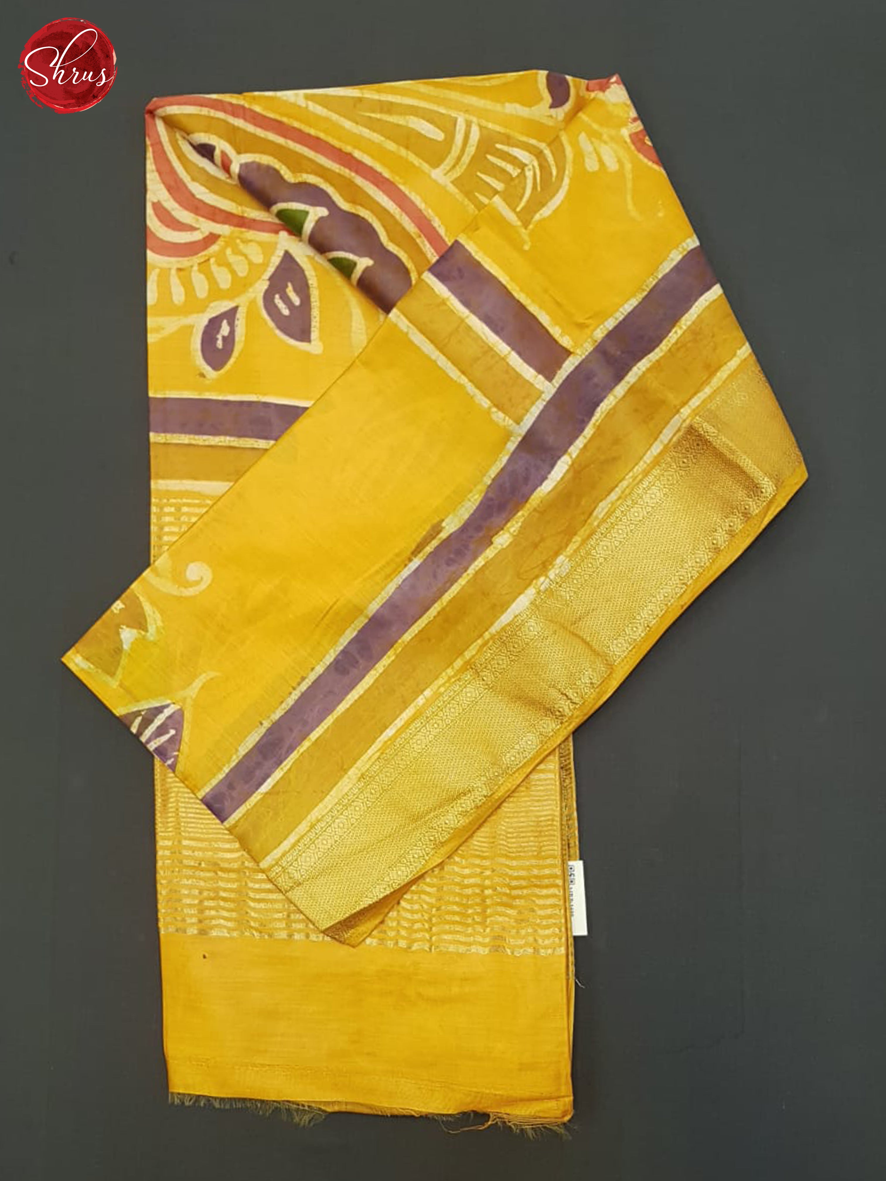 Yellow(single Tone)- Semi Chanderi Saree - Shop on ShrusEternity.com