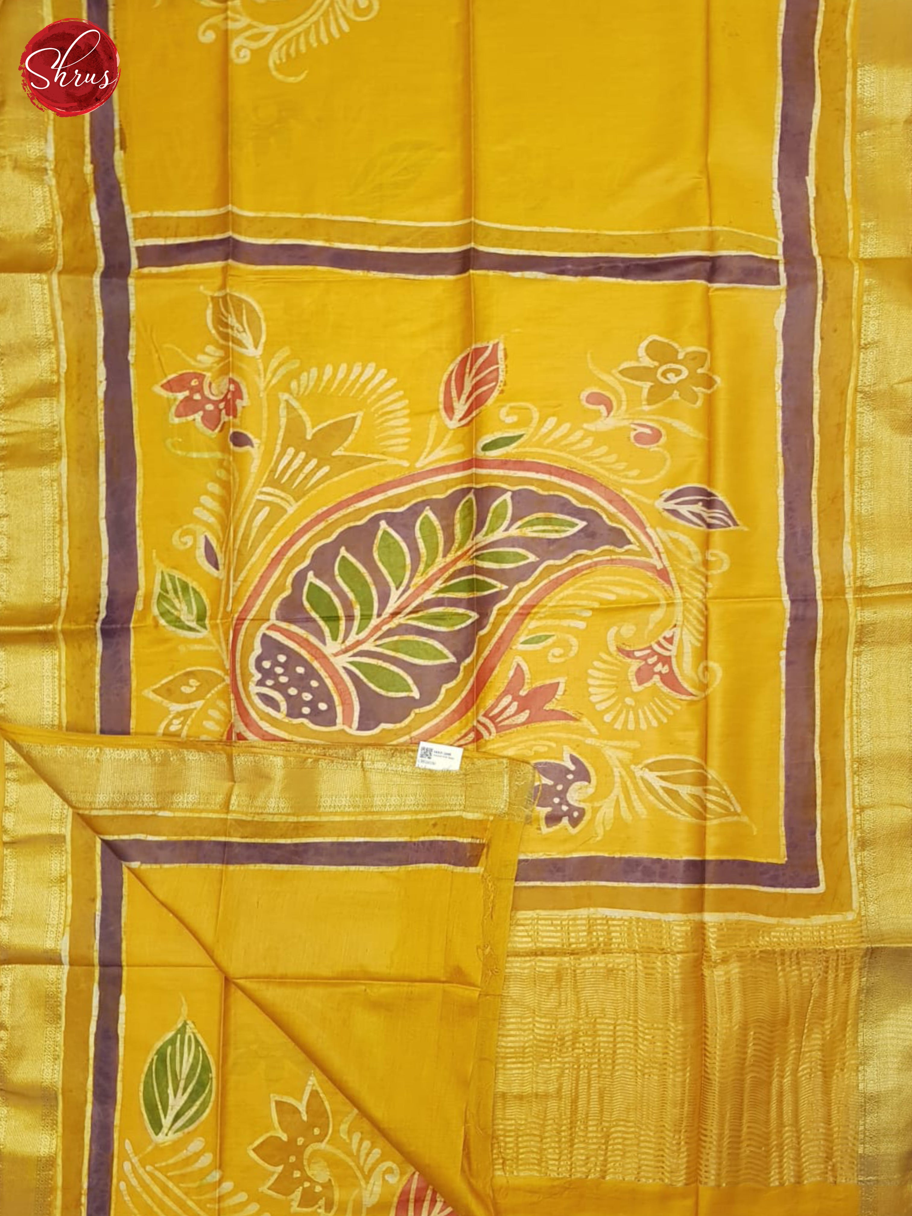 Yellow(single Tone)- Semi Chanderi Saree - Shop on ShrusEternity.com