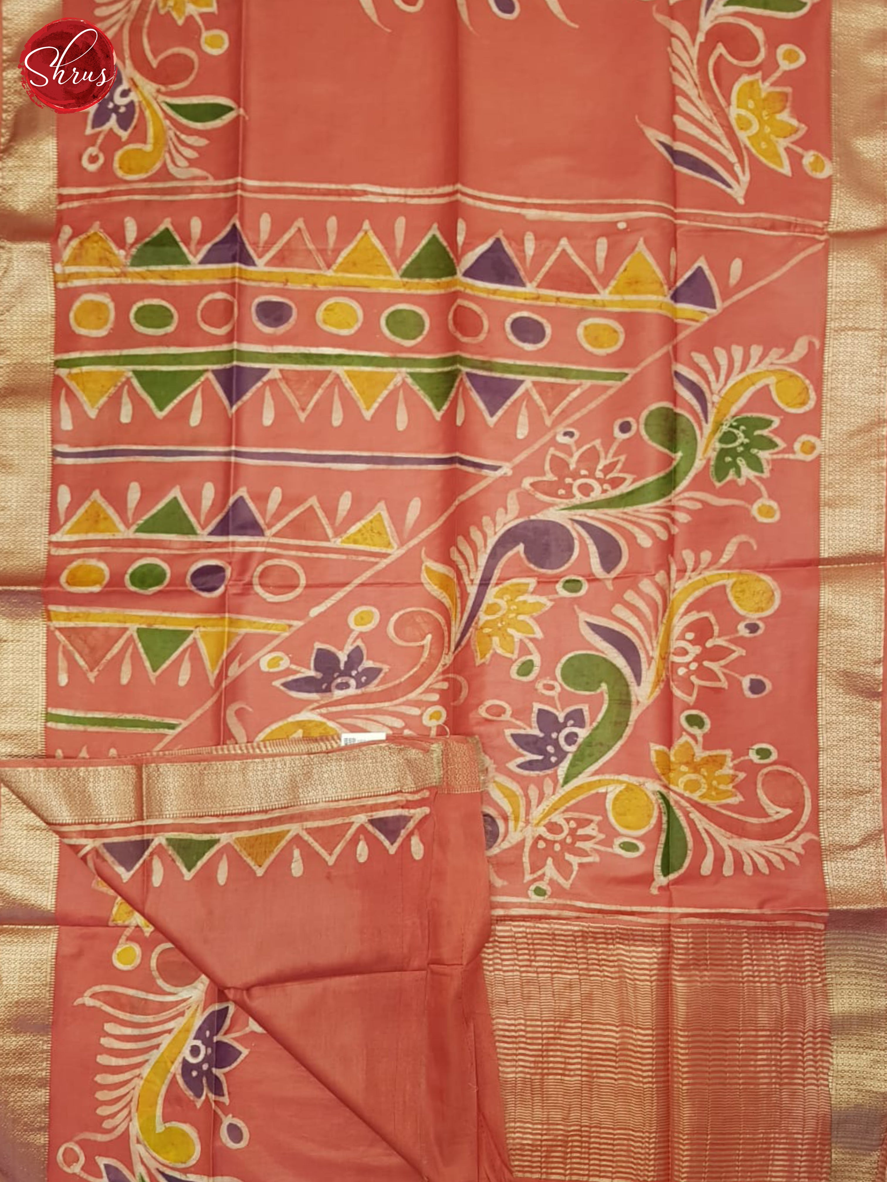Pink(Single tone)- Semi Chanderi Saree - Shop on ShrusEternity.com