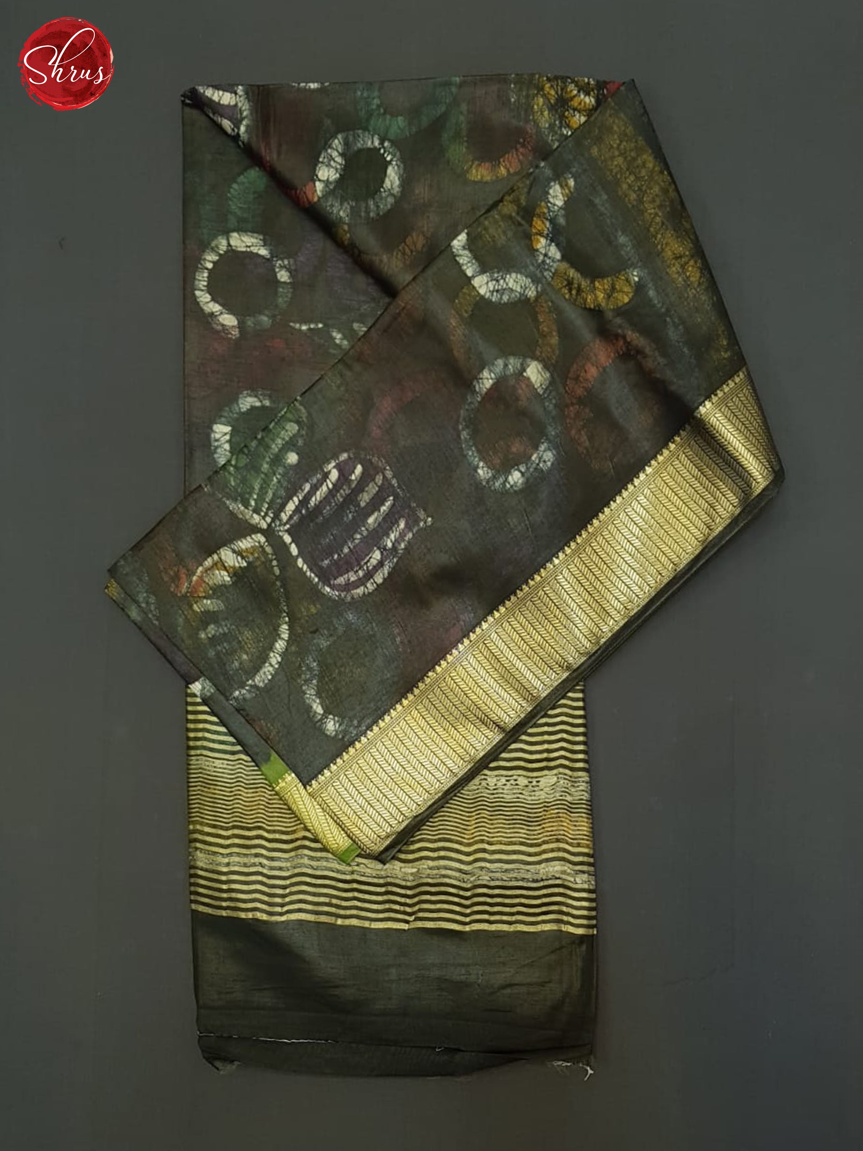 Black And Green - Semi Chanderi Saree - Shop on ShrusEternity.com