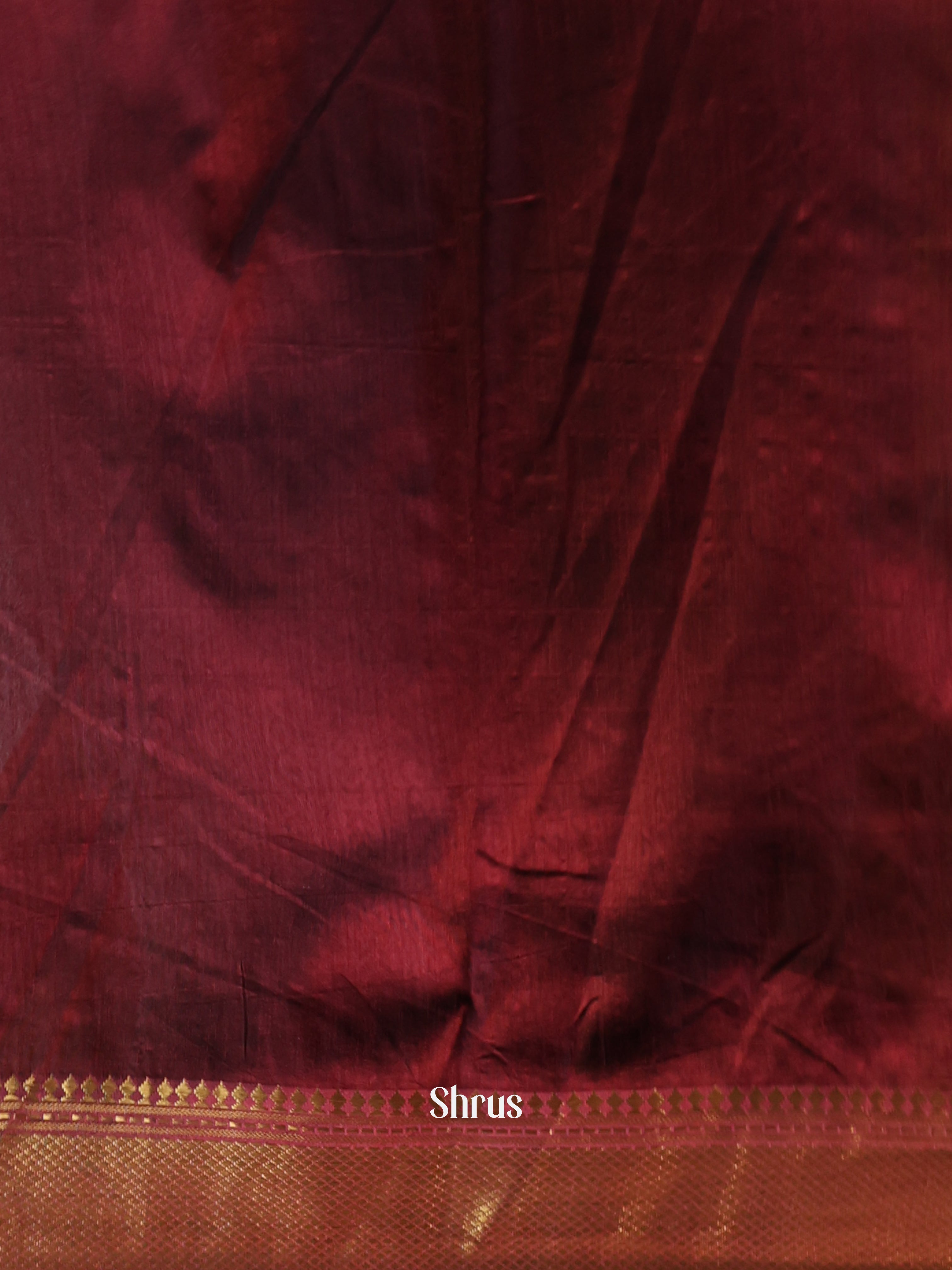 Black & Maroon - Semi Patola Saree