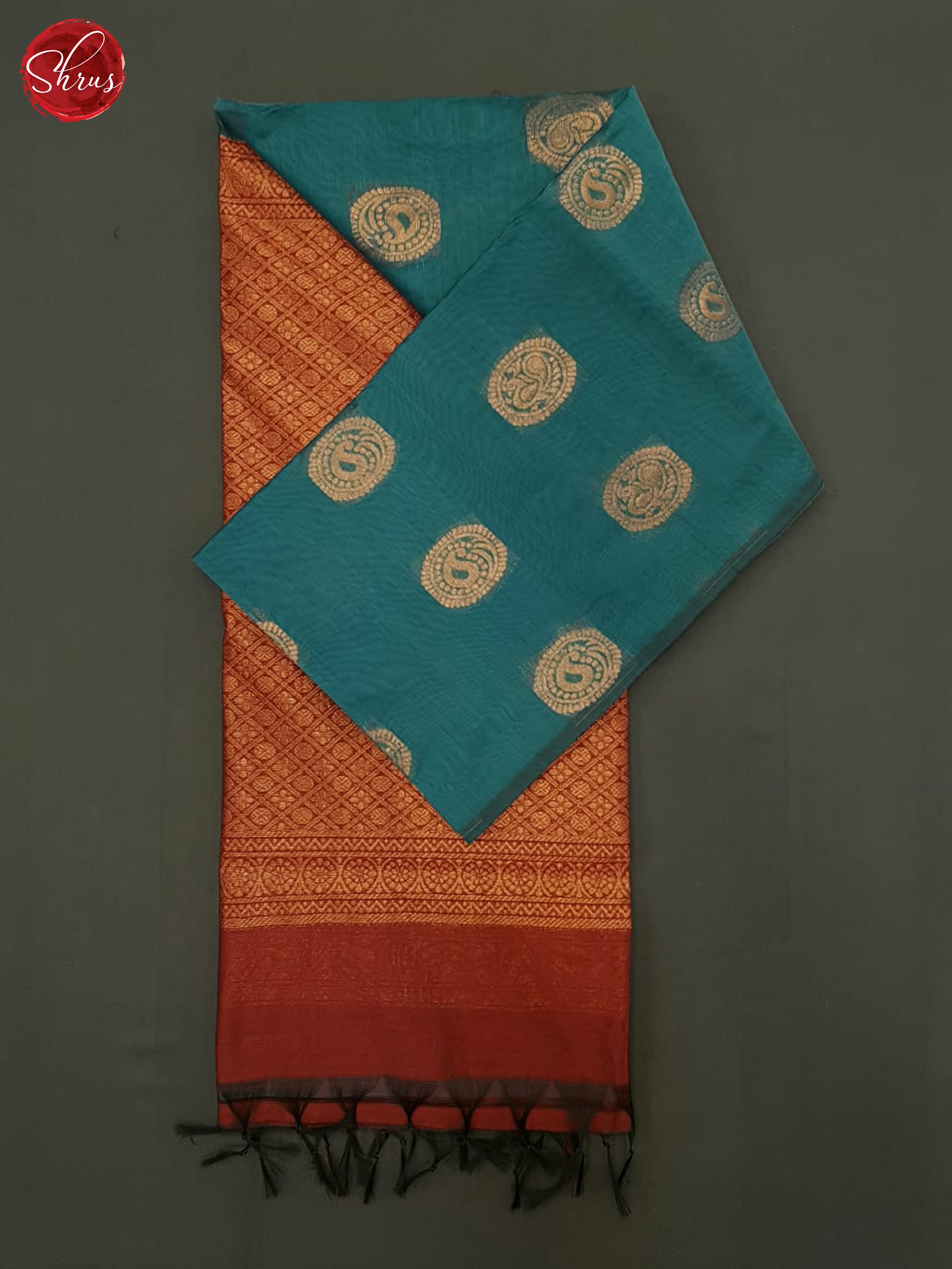 Blue And Arraku Maroon- Semi Silk Cotton Saree - Shop on ShrusEternity.com