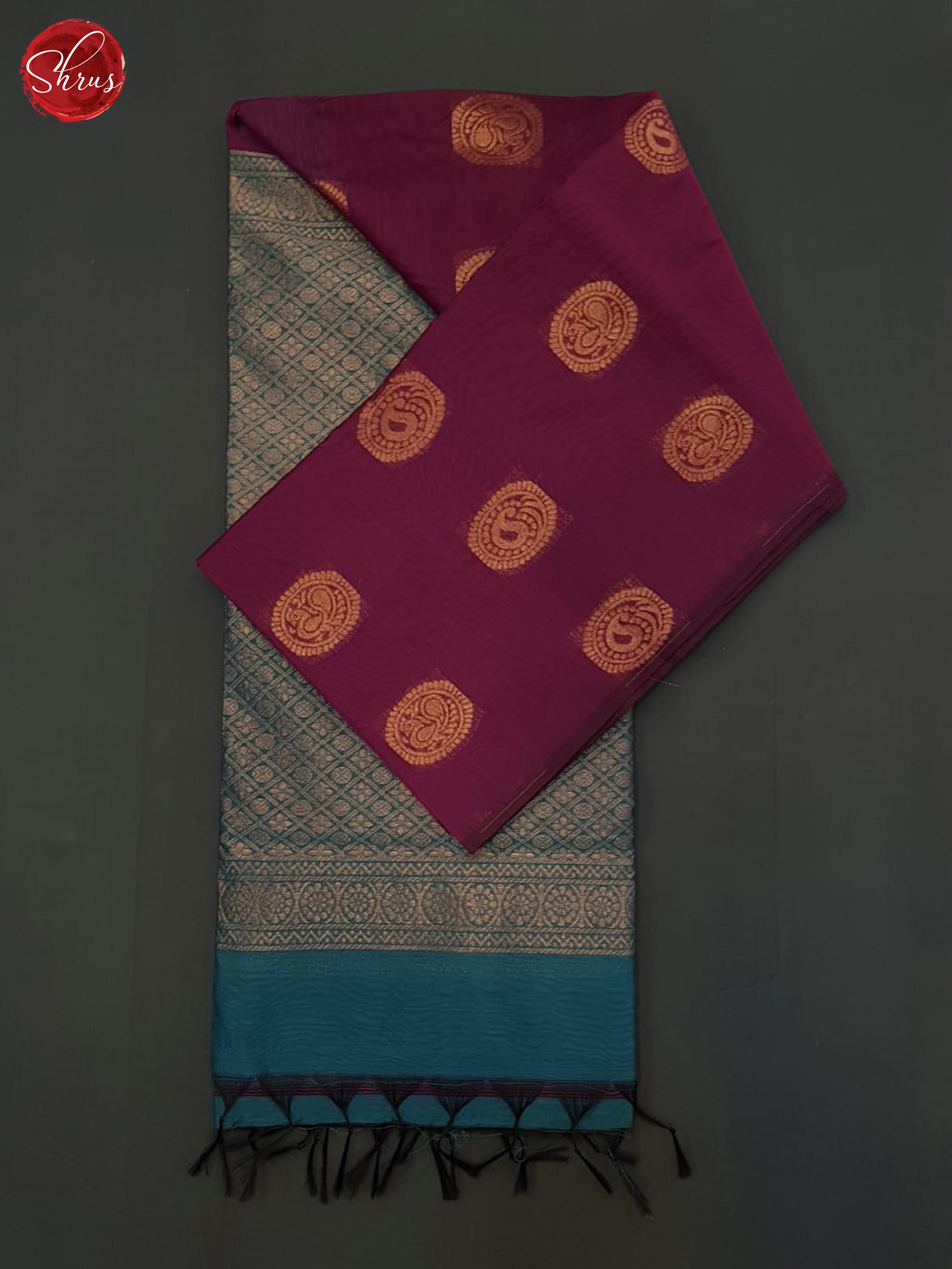 Majenta Pink And Blue- Semi Silk Cotton Saree - Shop on ShrusEternity.com