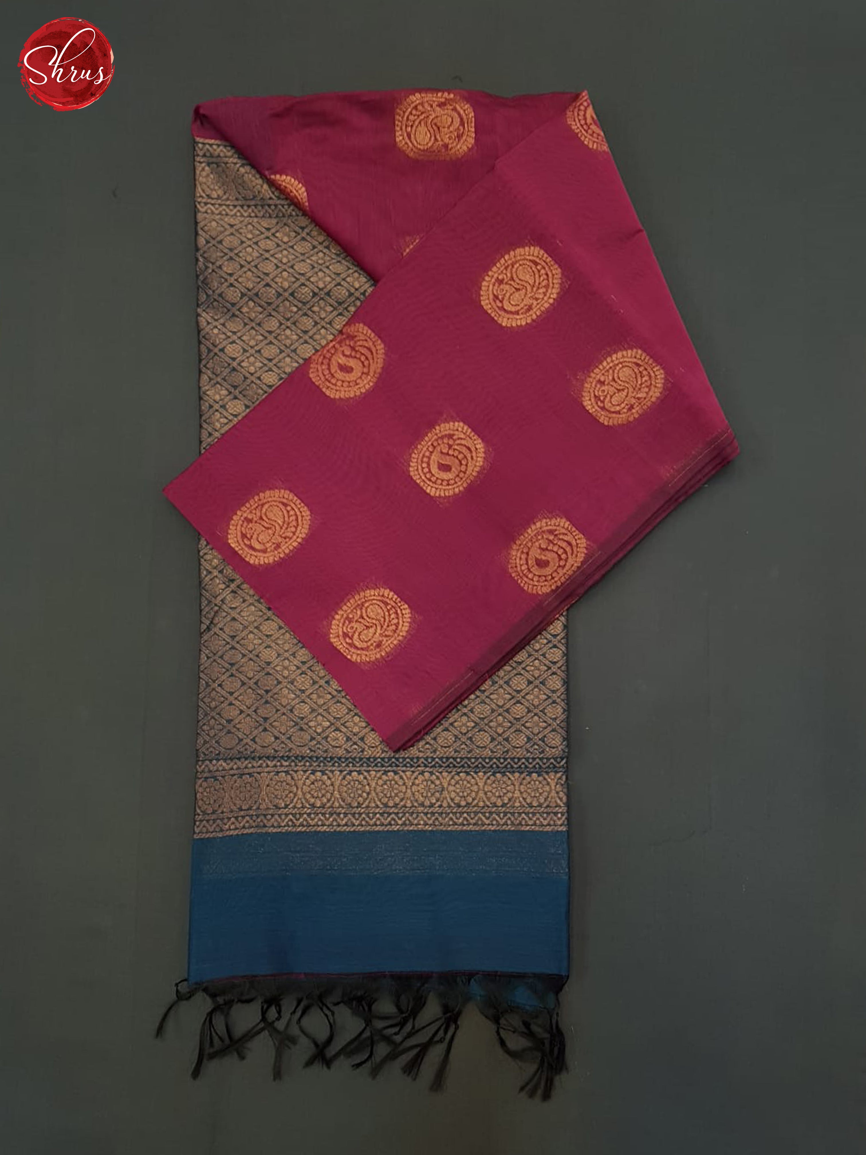 Majenta Pink And Blue- Semi Silk Cotton Saree - Shop on ShrusEternity.com