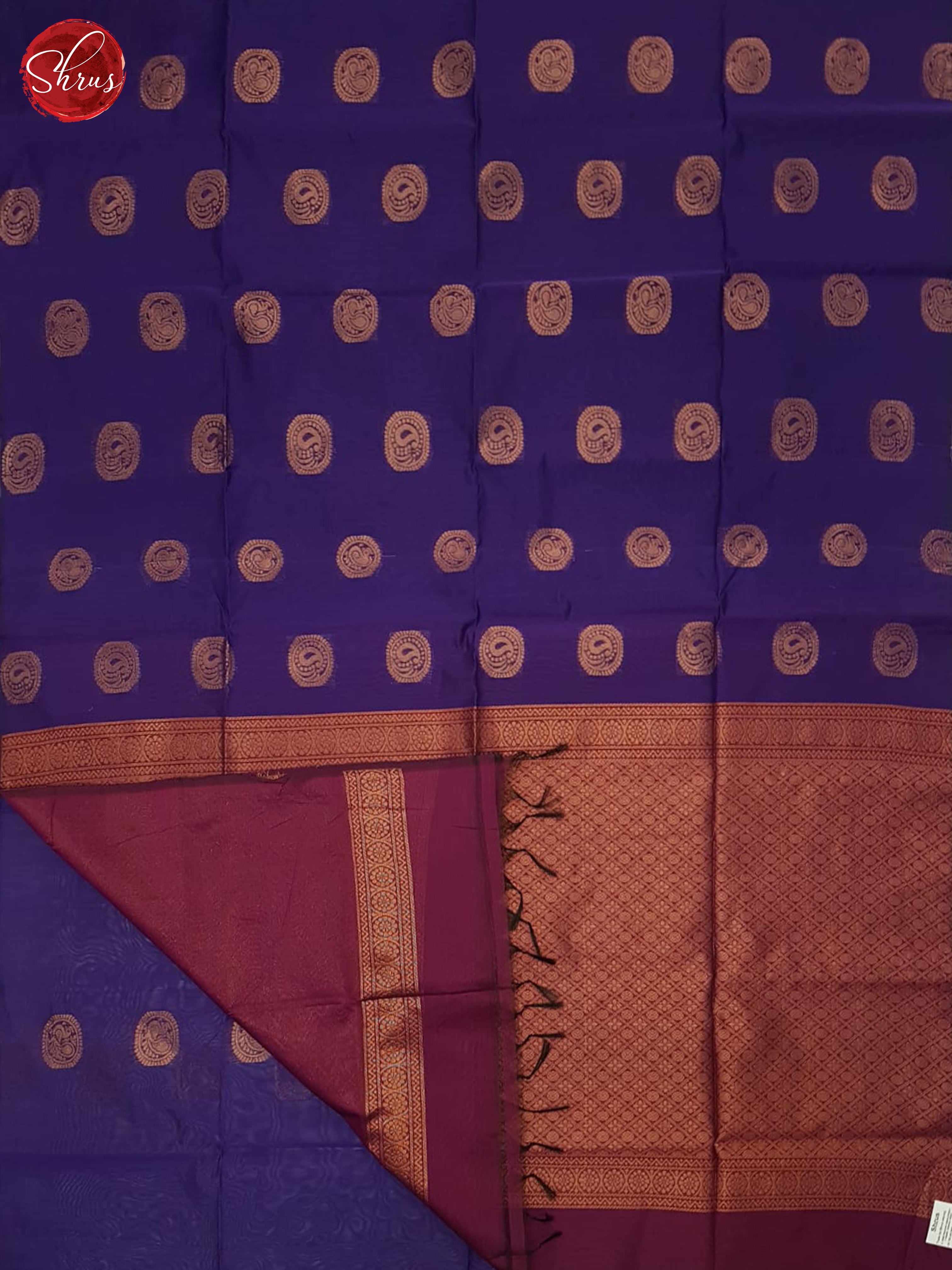 Purple And Majenta Pink- Semi Silk Cotton saree - Shop on ShrusEternity.com