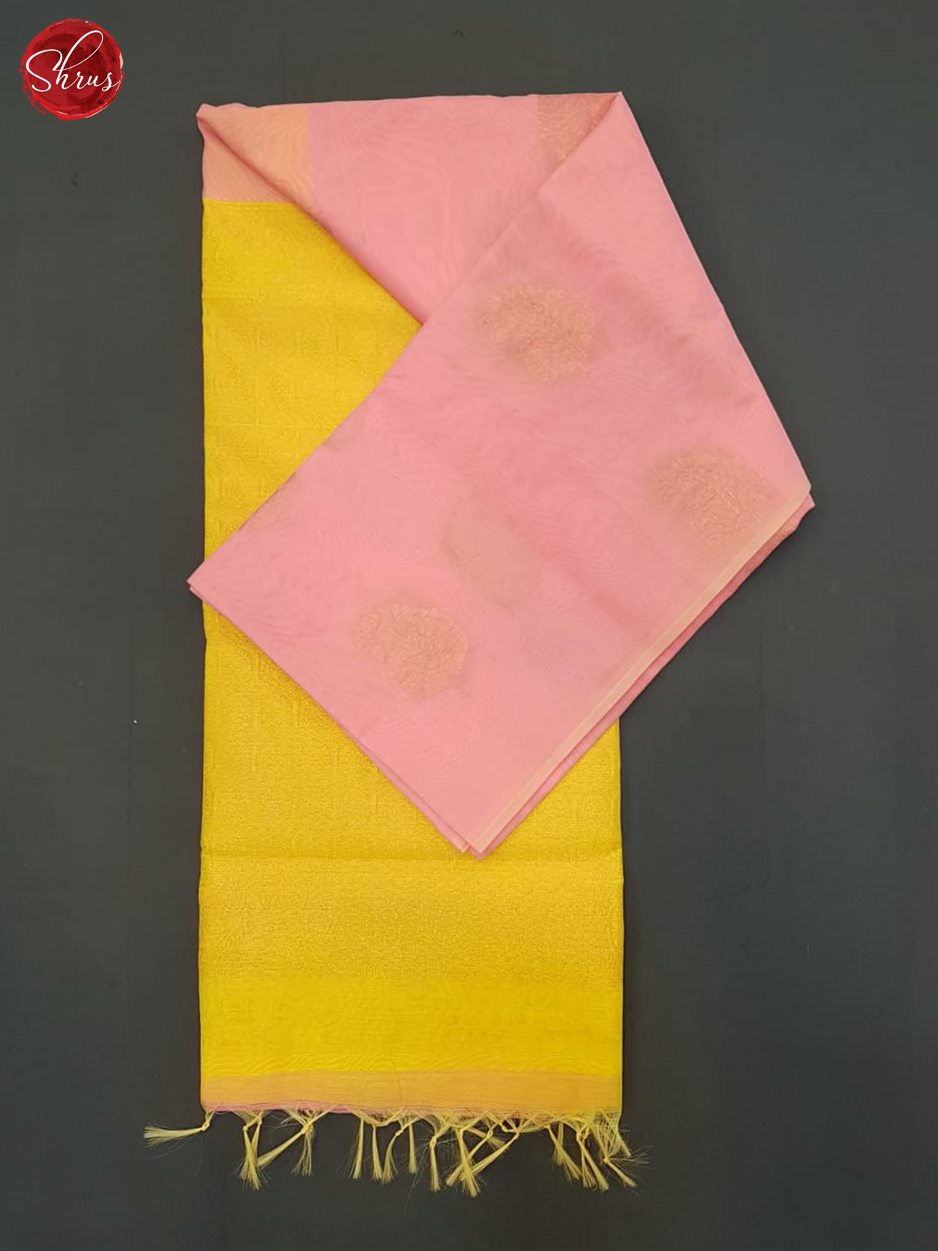 Pink And Yellow- Semi Silk Cotton Saree - Shop on ShrusEternity.com