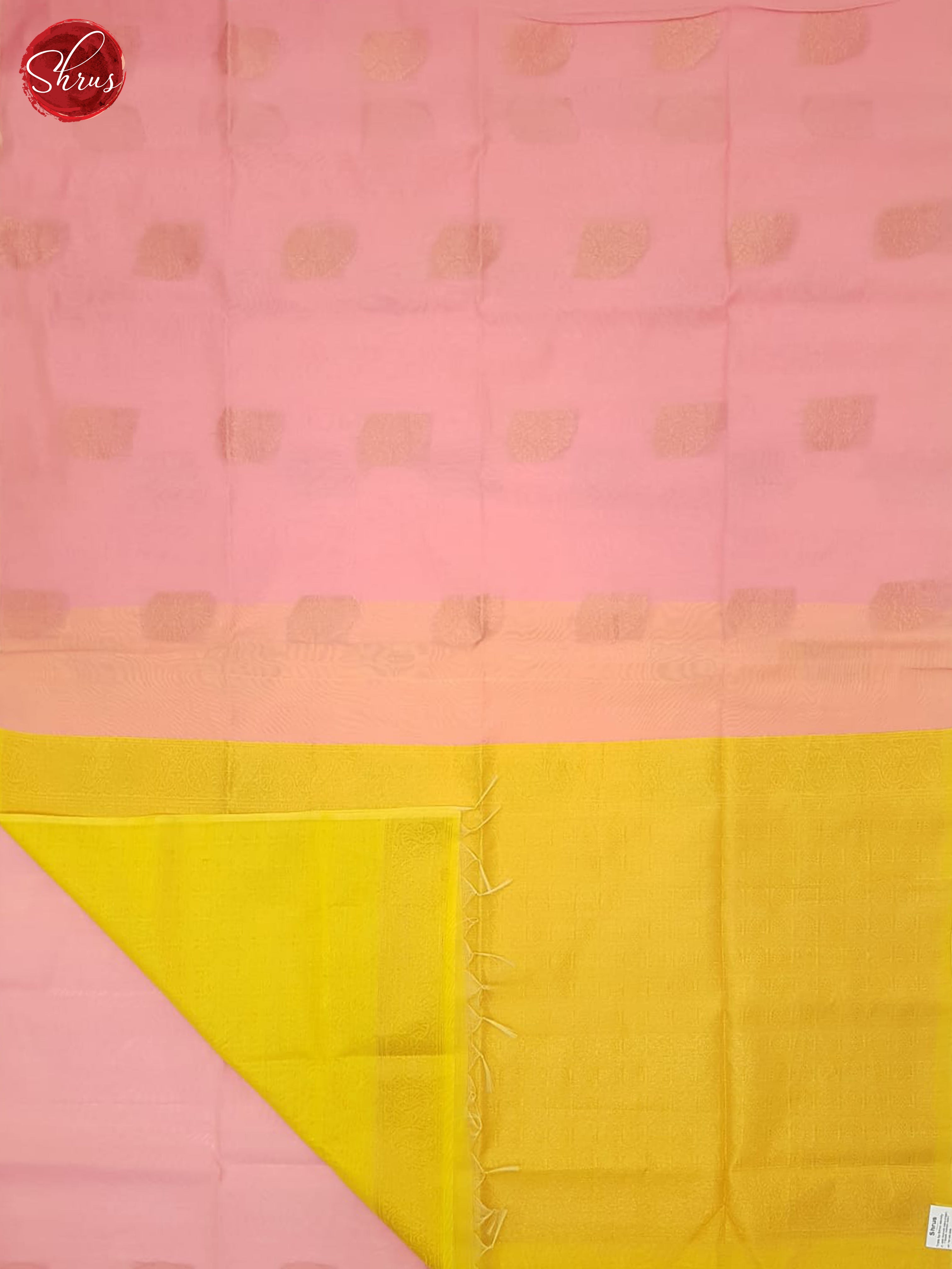 Pink And Yellow- Semi Silk Cotton Saree - Shop on ShrusEternity.com