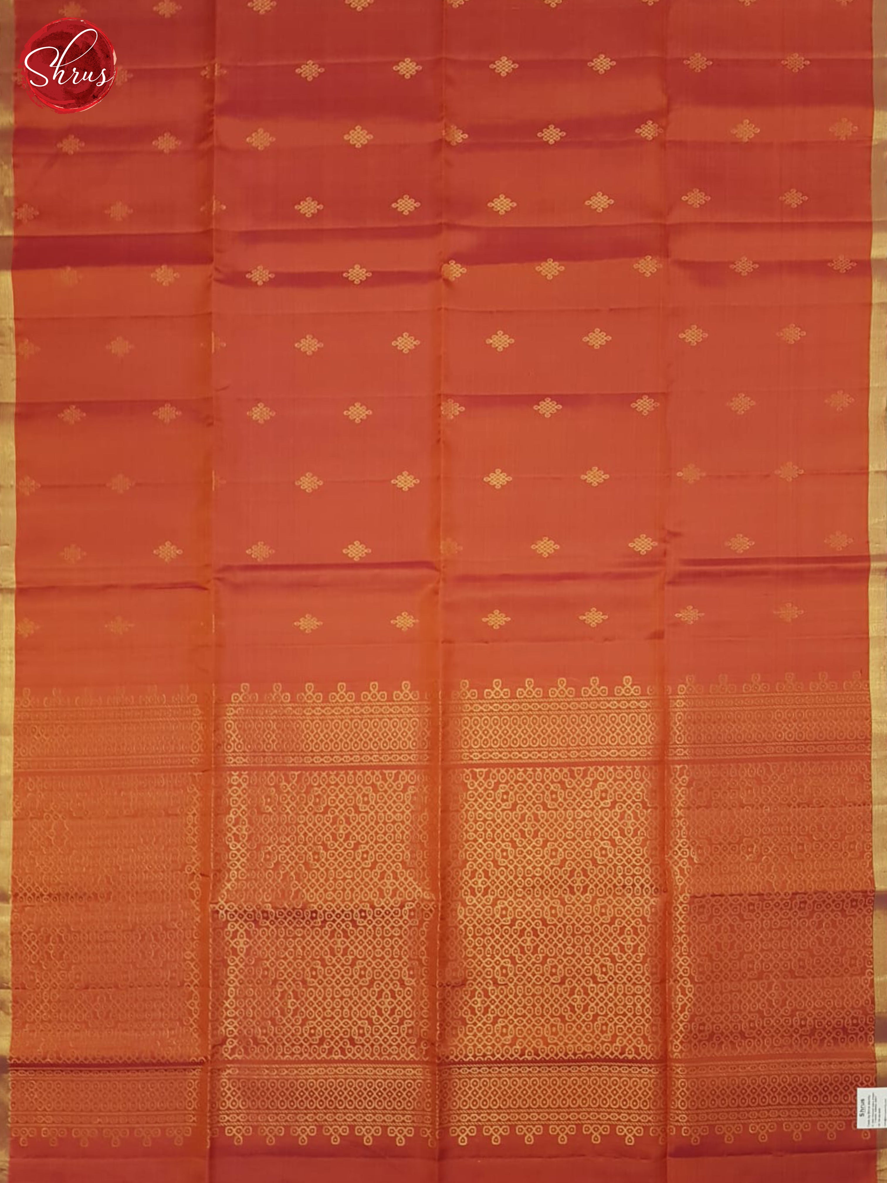 Orange And Green- Soft Silk Saree - Shop on ShrusEternity.com