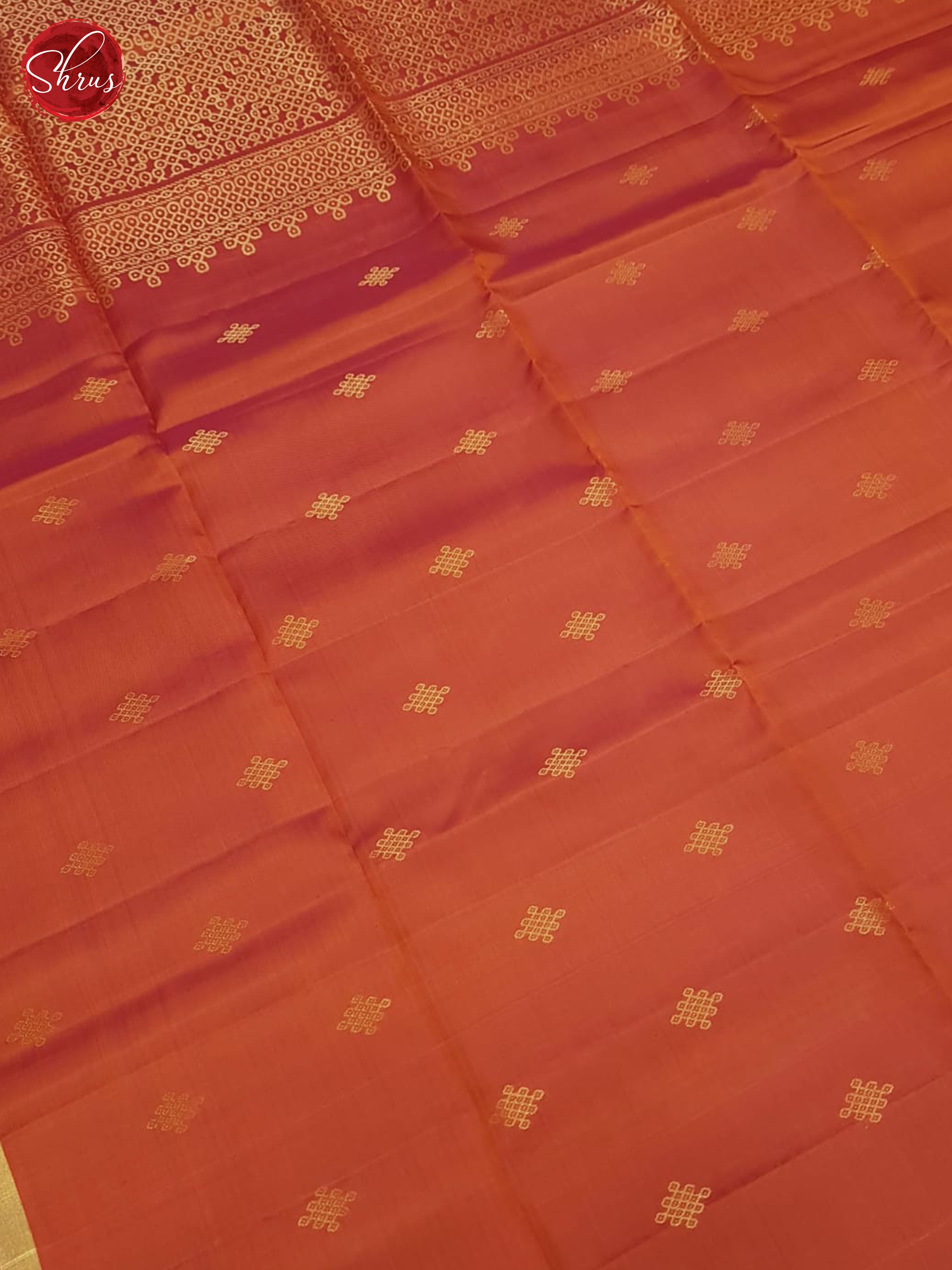 Orange And Green- Soft Silk Saree - Shop on ShrusEternity.com