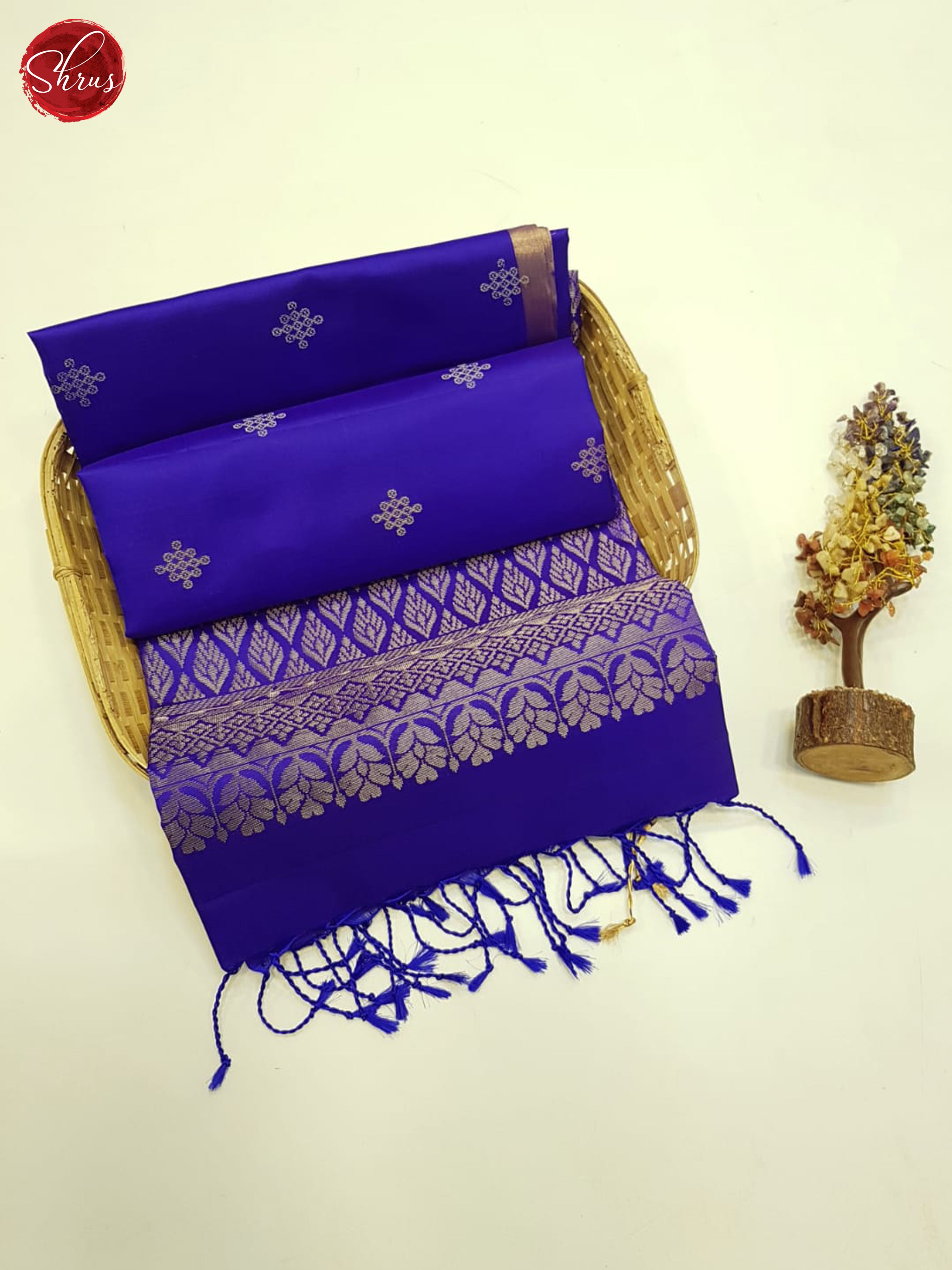 Blue(Single Tone)- Soft Silk Saree - Shop on ShrusEternity.com