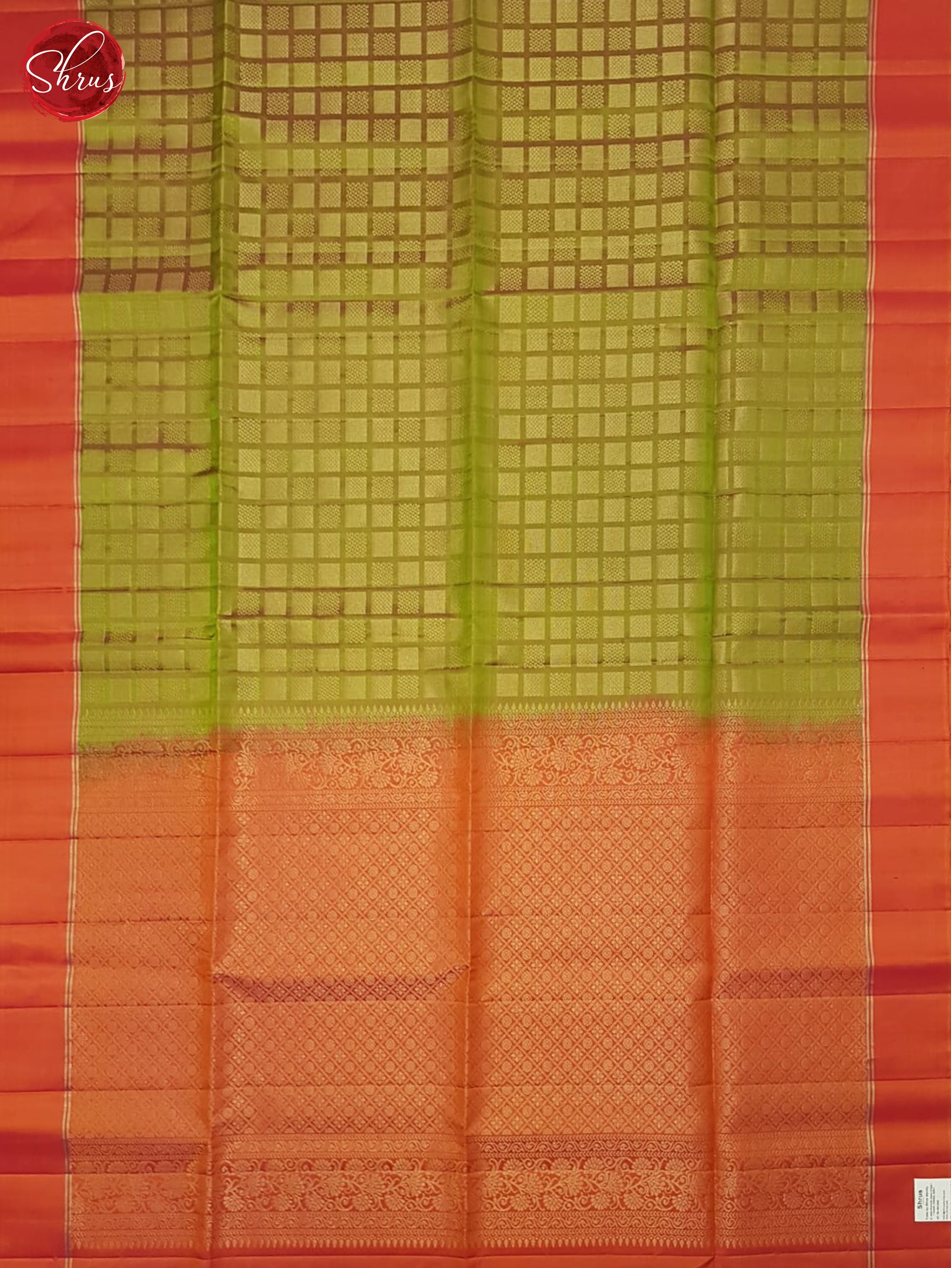 Green And Orange- Soft Silk Saree - Shop on ShrusEternity.com