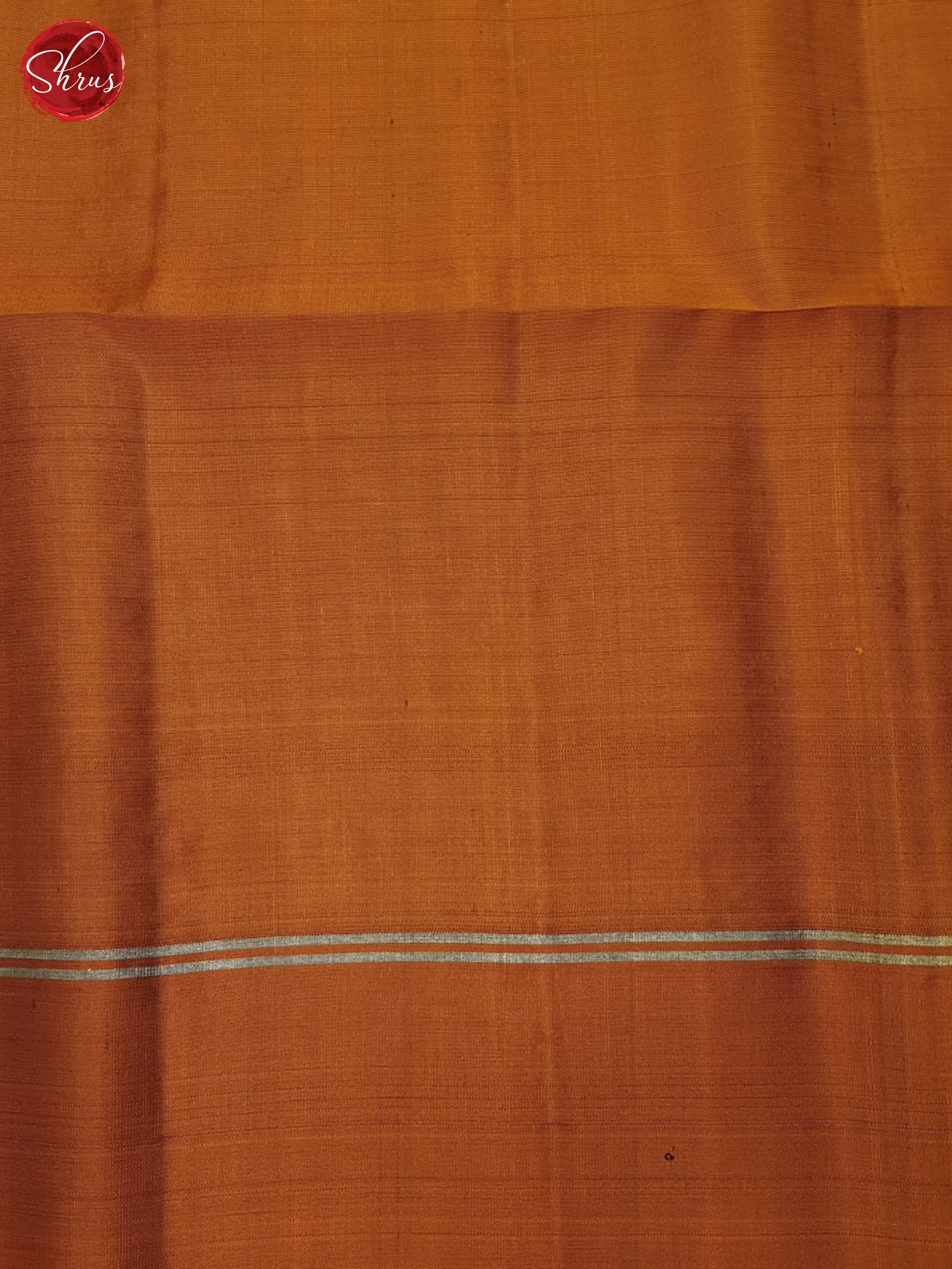Blue And Brick Orange- Soft Silk Saree - Shop on ShrusEternity.com