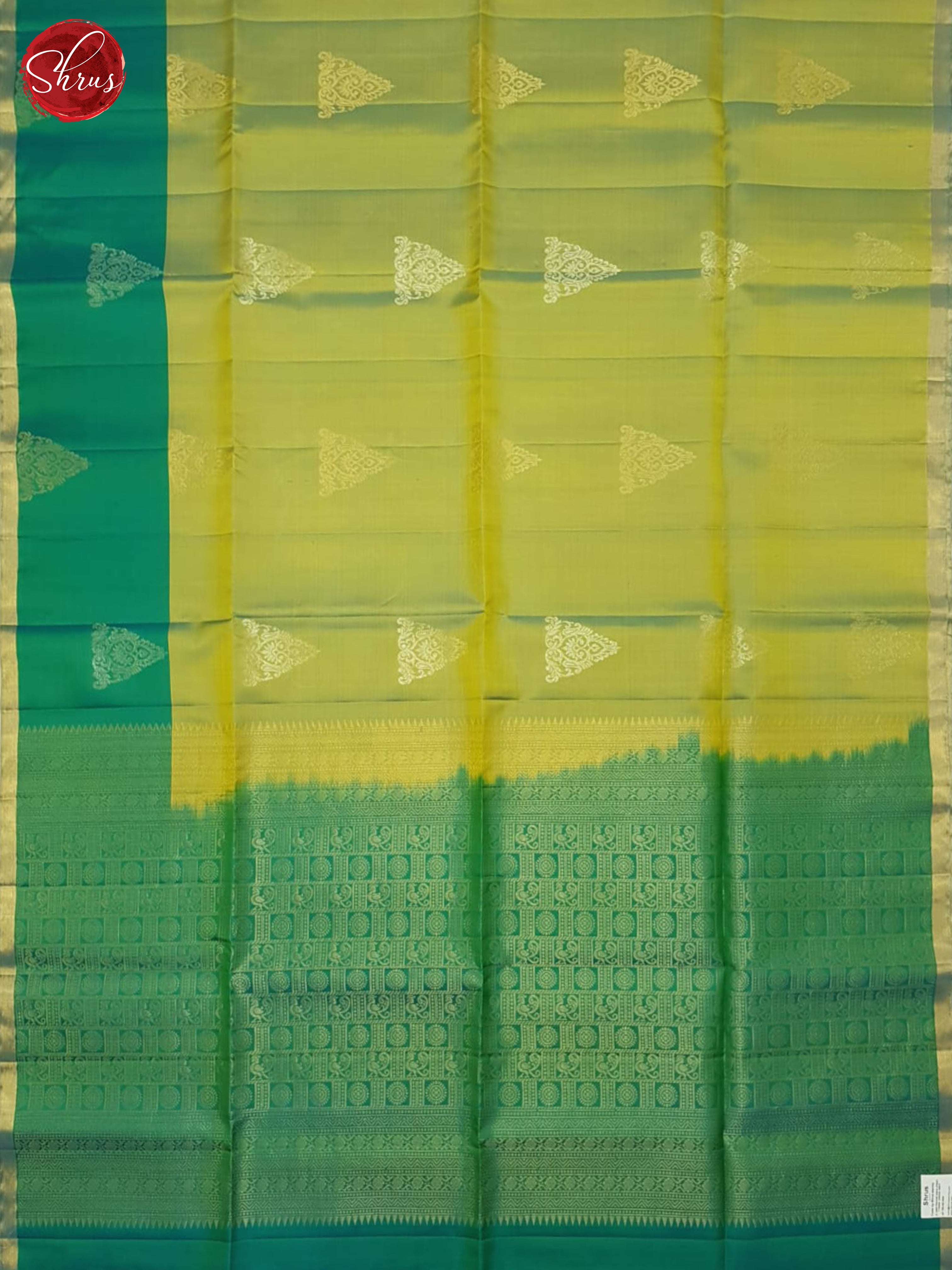 Light Green & Green - Soft Silk Saree - Shop on ShrusEternity.com