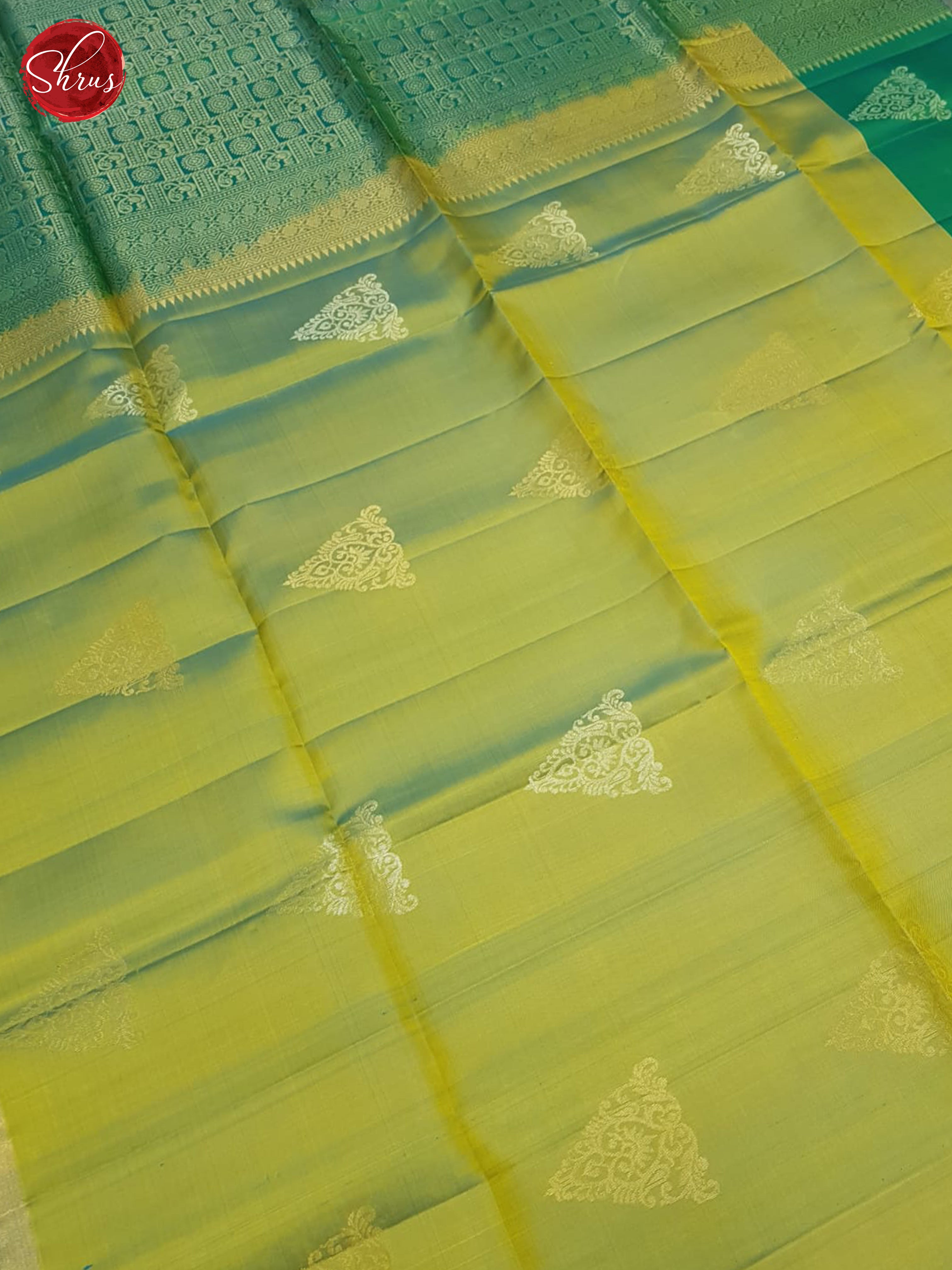 Light Green & Green - Soft Silk Saree - Shop on ShrusEternity.com