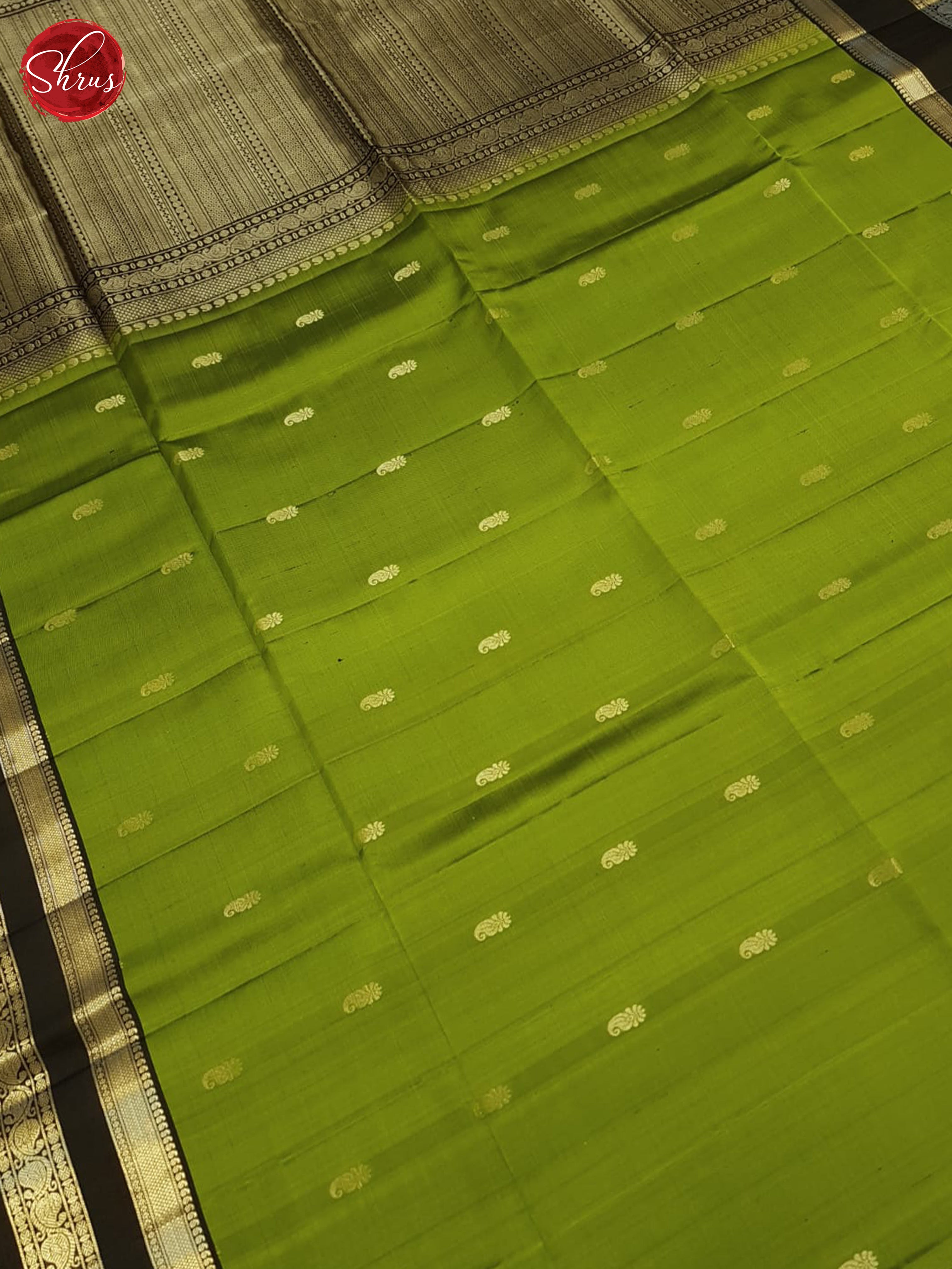 Green And Black- Soft Silk Saree - Shop on ShrusEternity.com