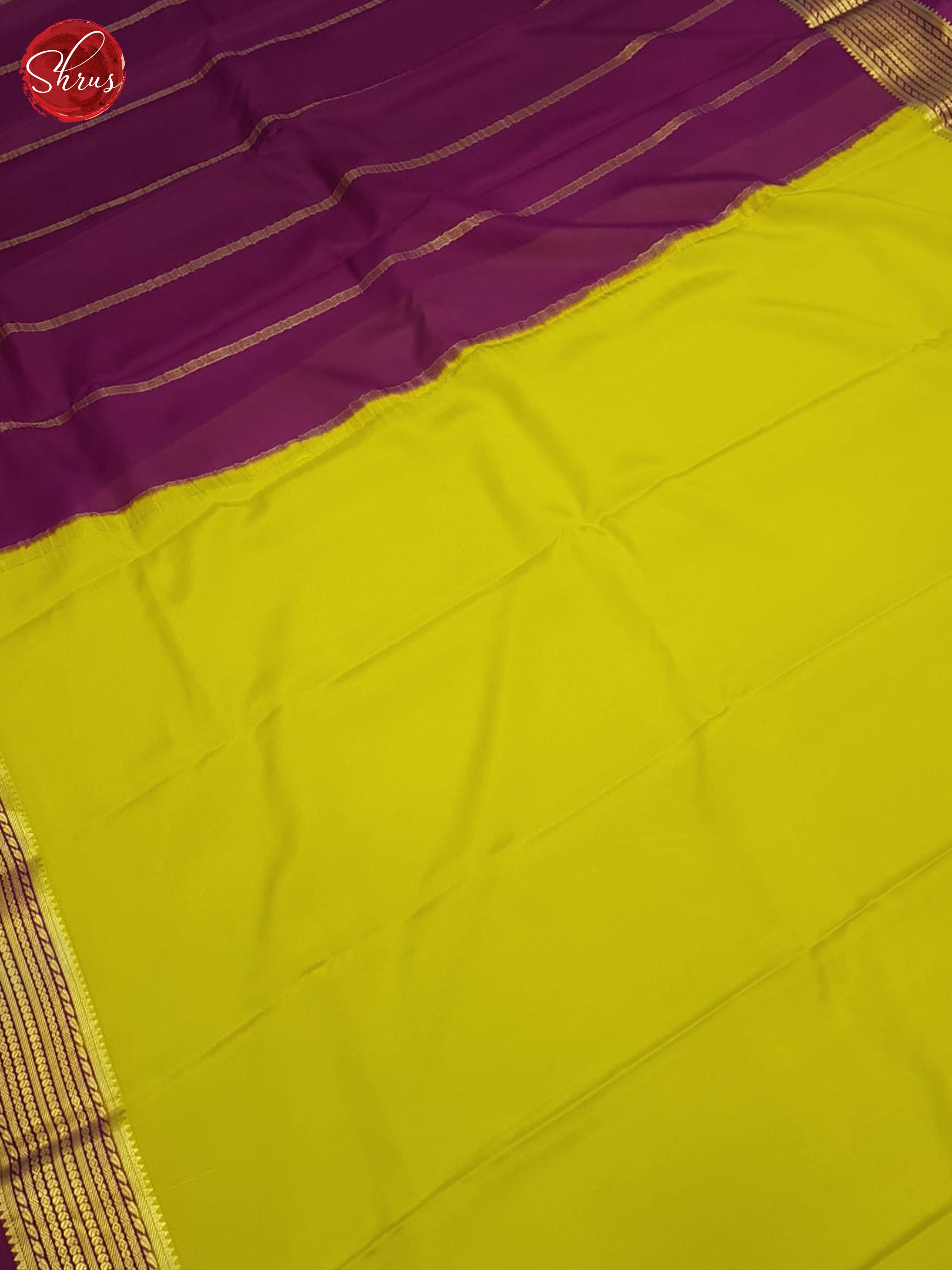 Mathulir green and wine - Mysore Silk Saree - Shop on ShrusEternity.com