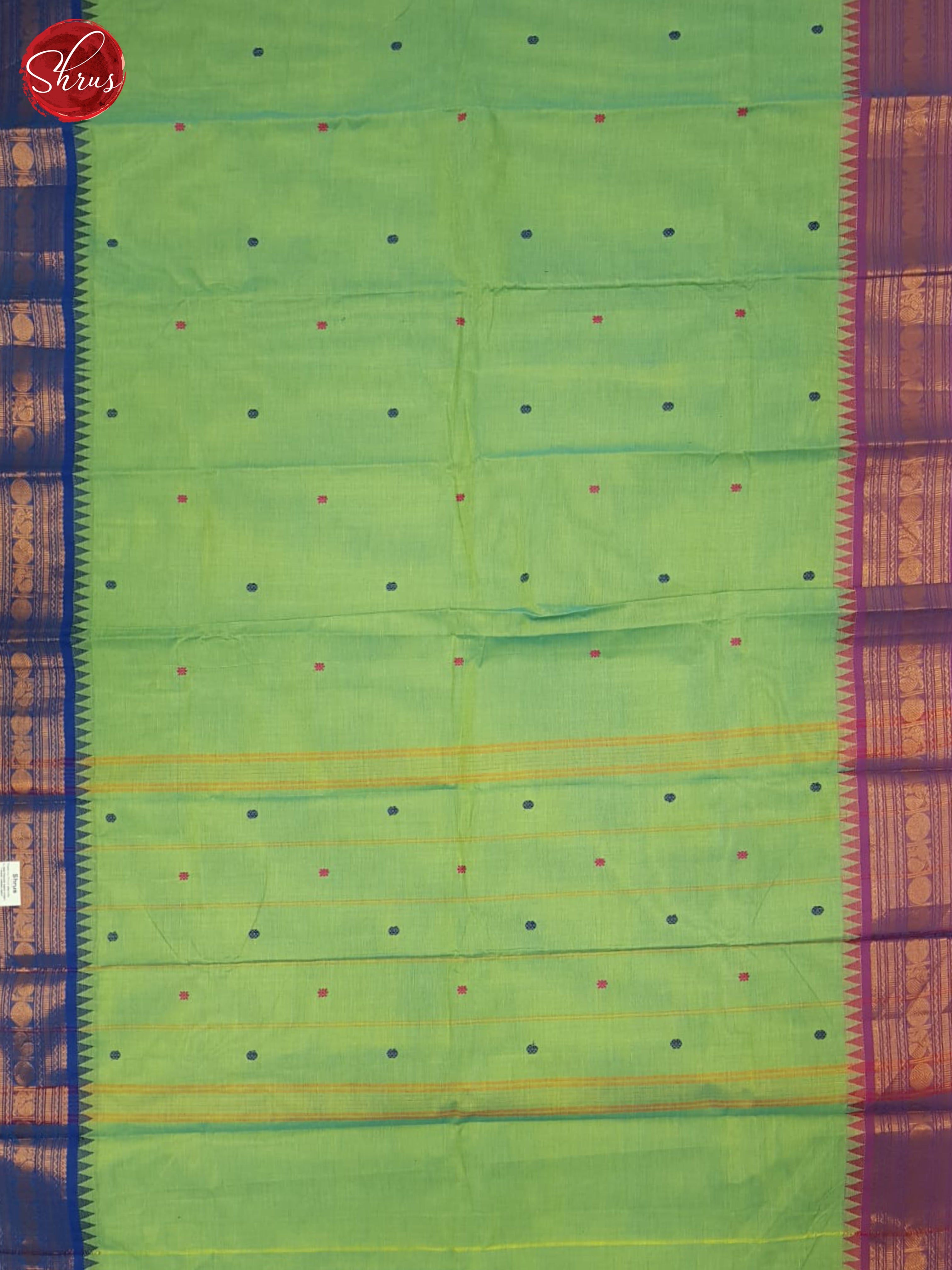 Green And Blue- Chettinad Cotton saree - Shop on ShrusEternity.com