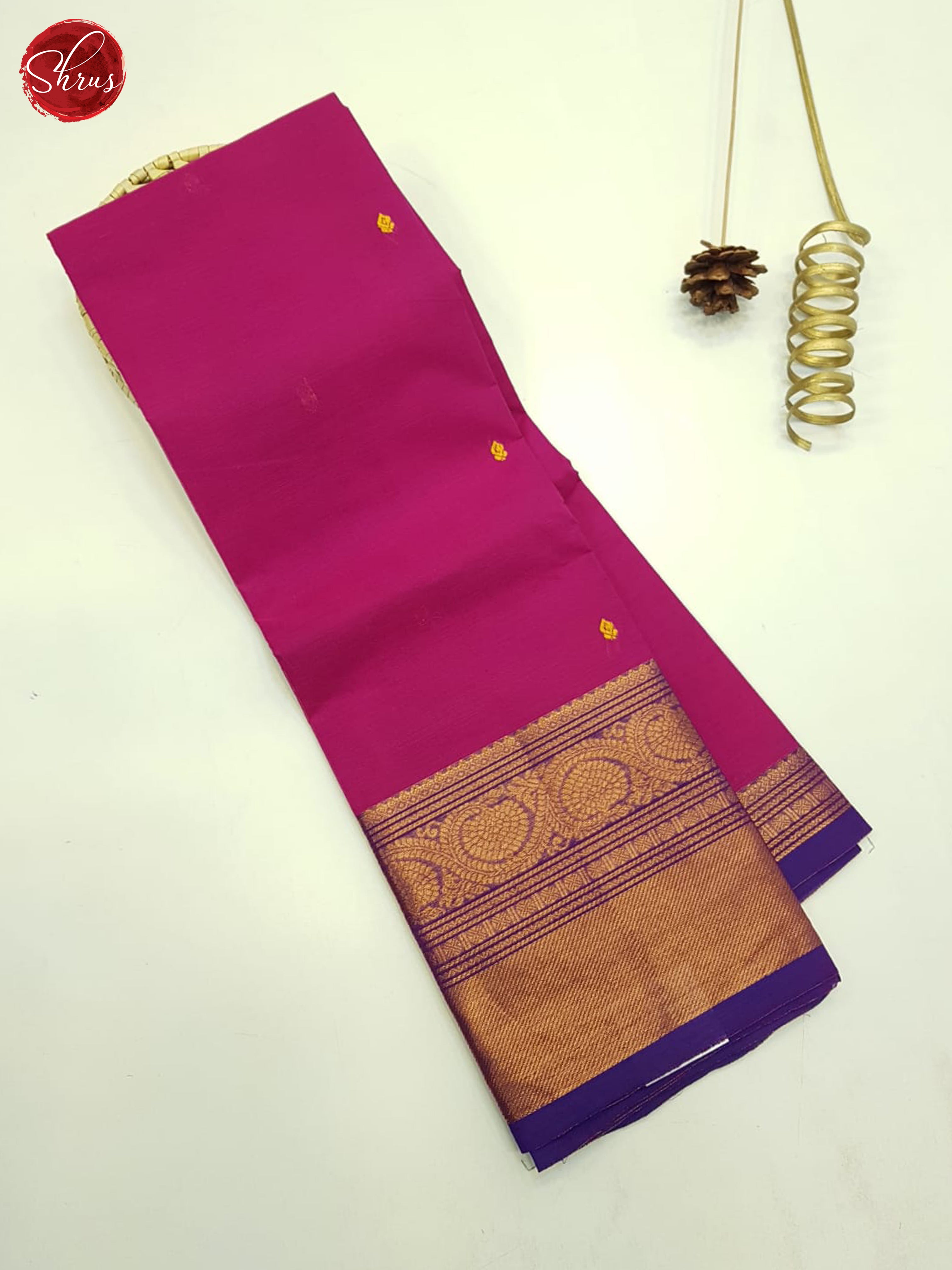 Pink And Blue- Unstitched Chettinad Cotton Top - Shop on ShrusEternity.com