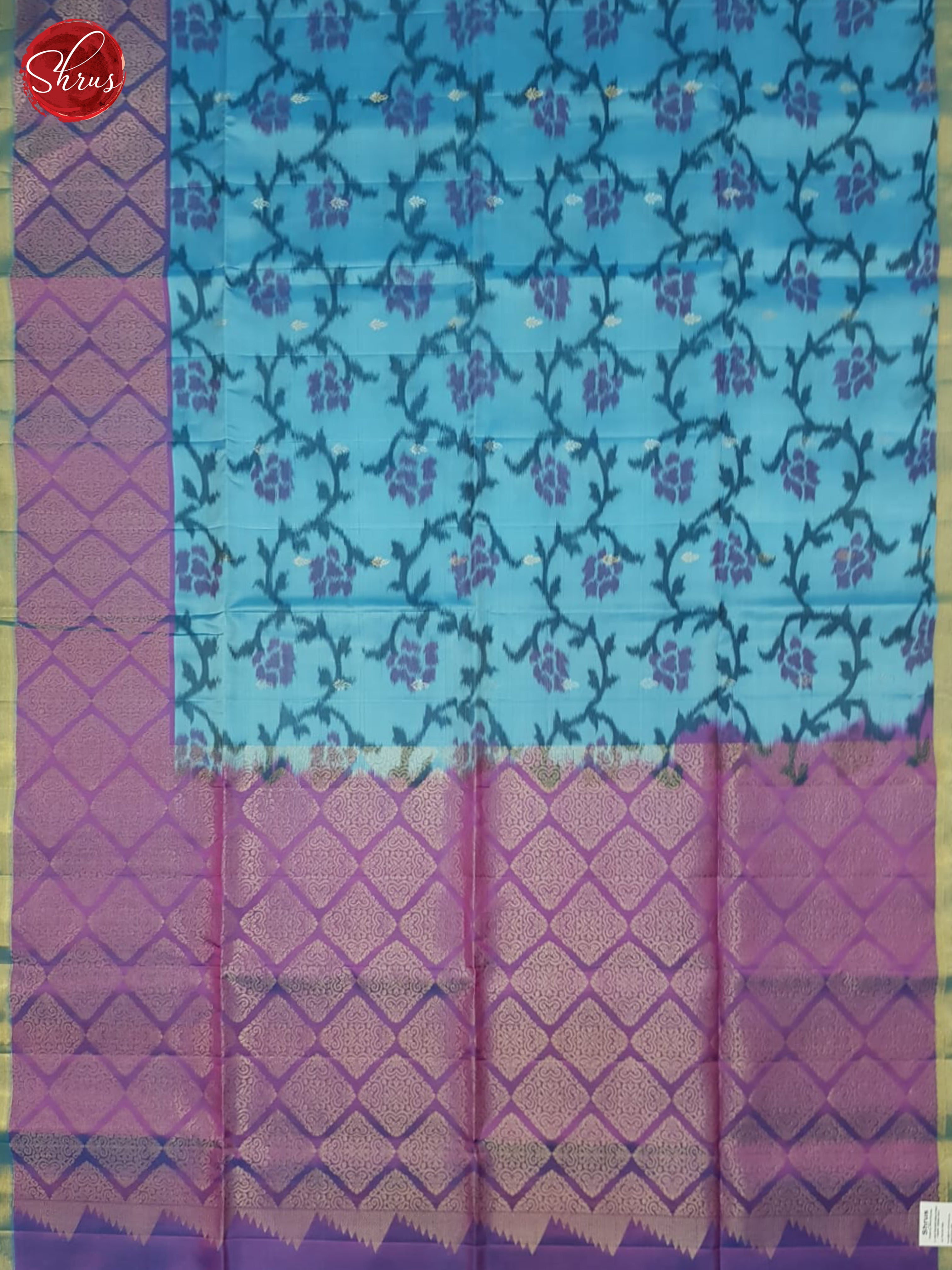 Blue And Pinkish Purple- Soft Silk Saree - Shop on ShrusEternity.com