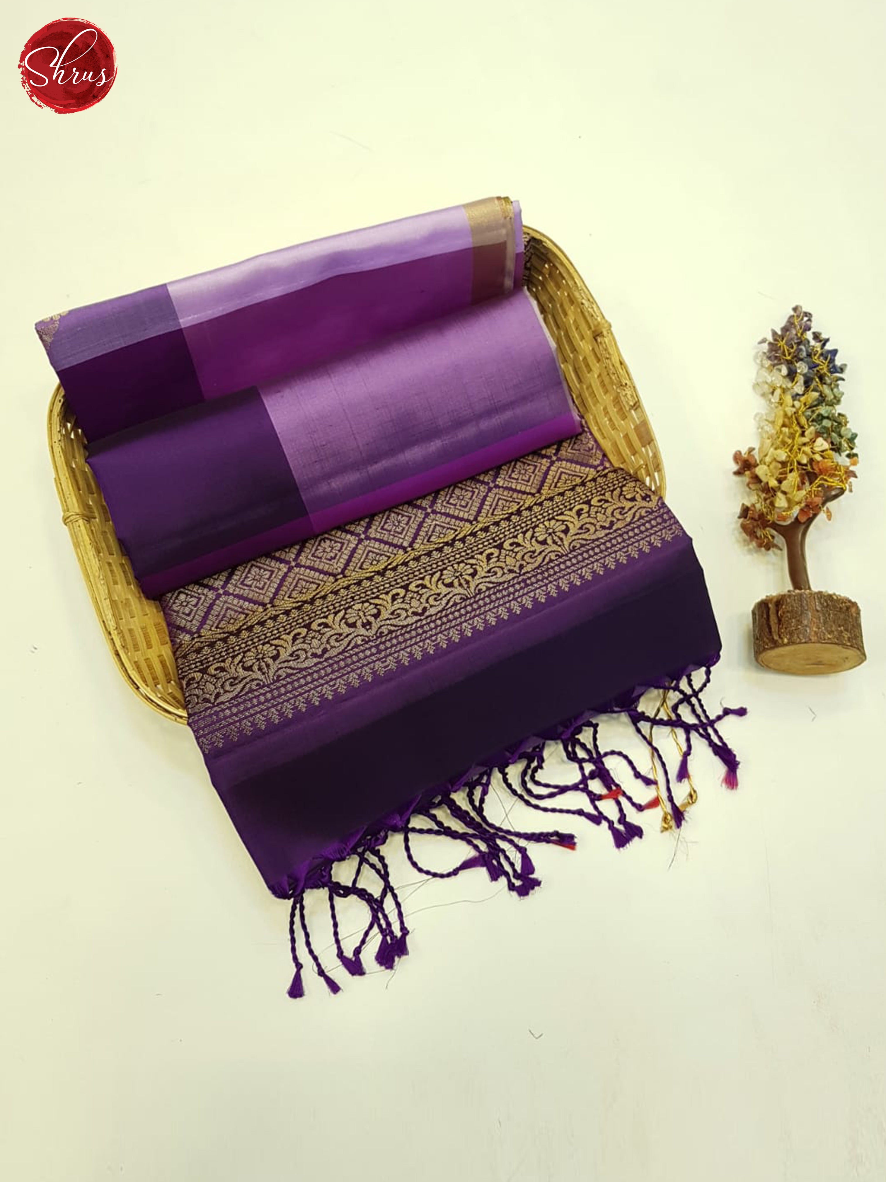 Lavender And Purple- Soft Silk saree - Shop on ShrusEternity.com