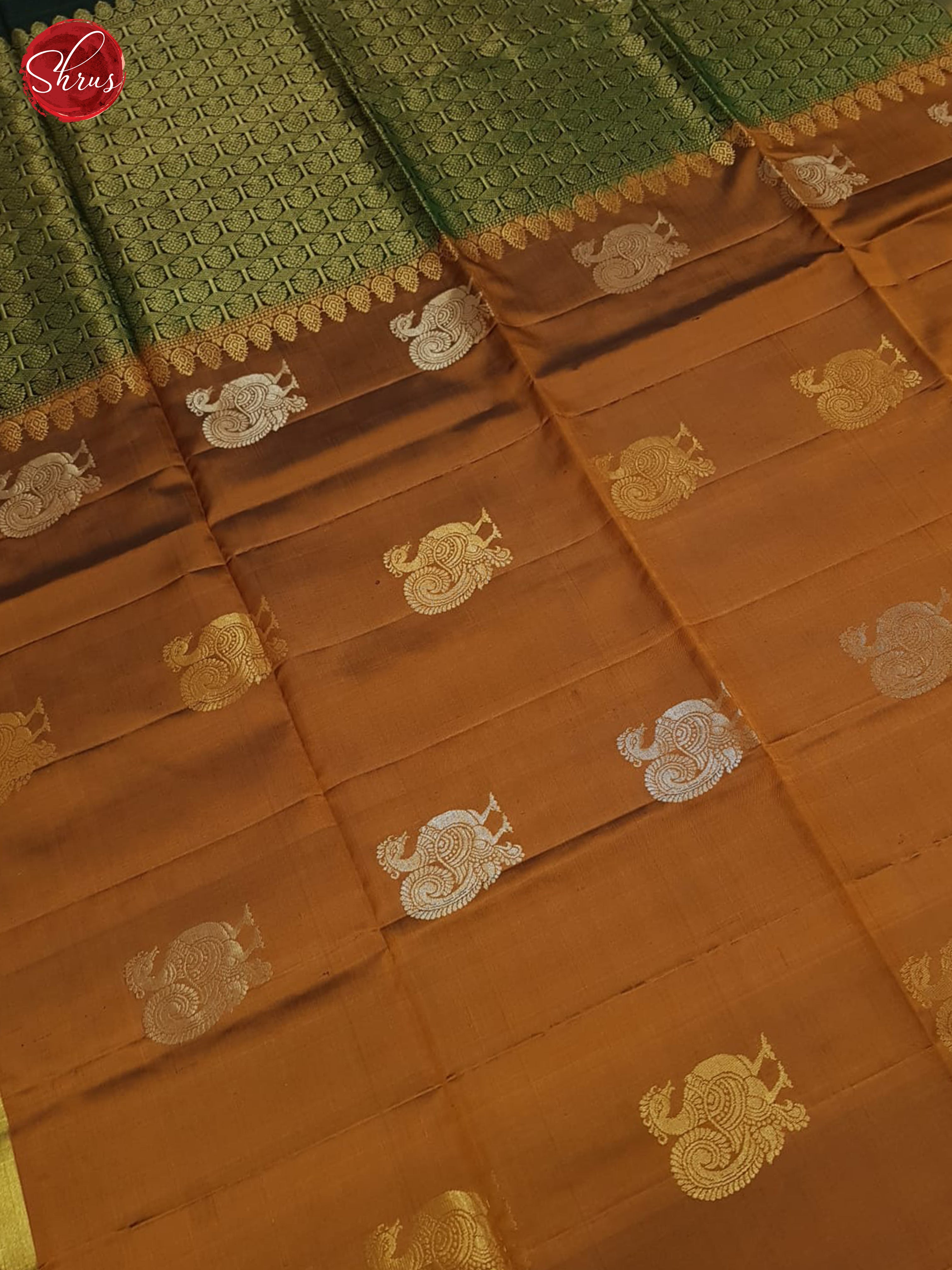 Brown And Green- Soft Silk Saree - Shop on ShrusEternity.com