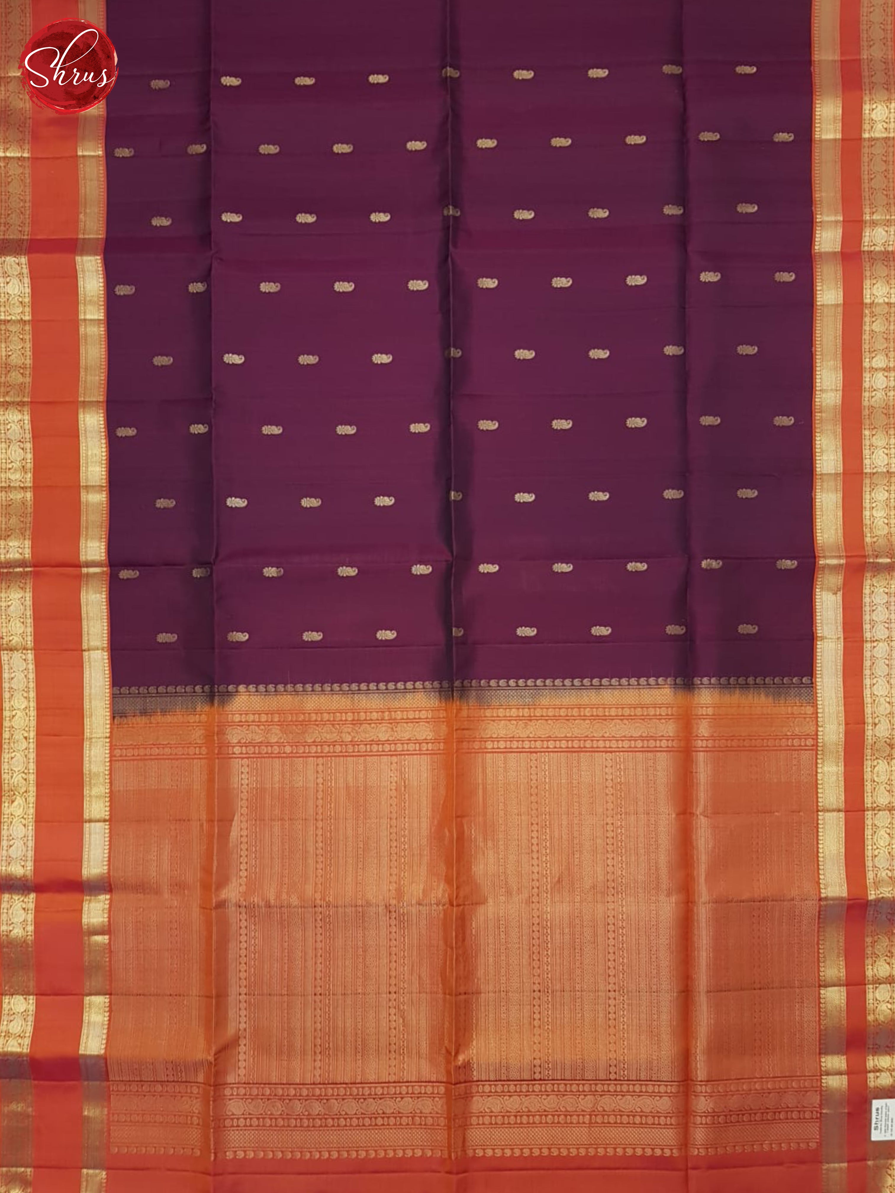 Wine And Orange- Soft Silk Saree - Shop on ShrusEternity.com