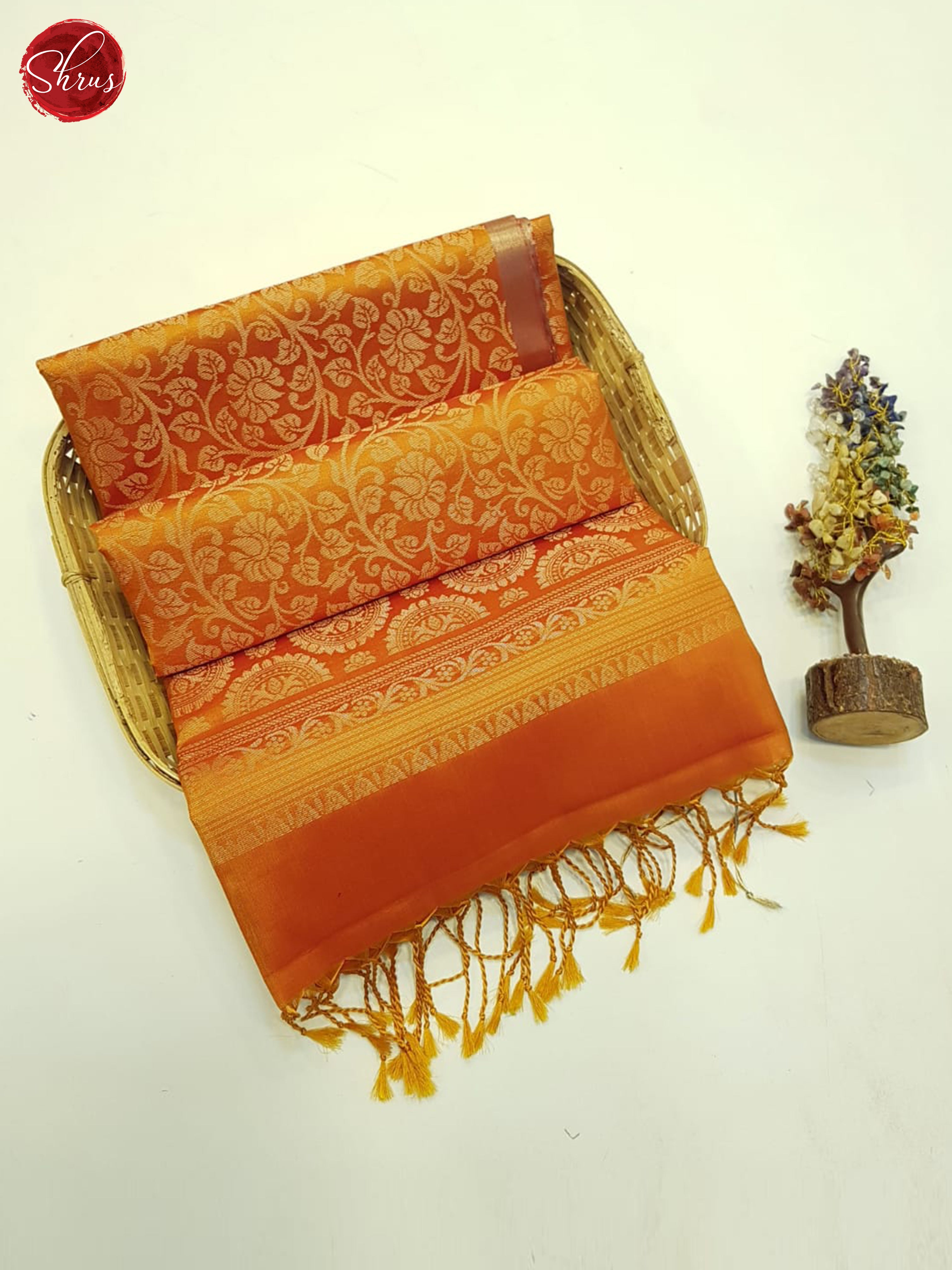 Orange(Single Tone)- Soft Silk Saree - Shop on ShrusEternity.com