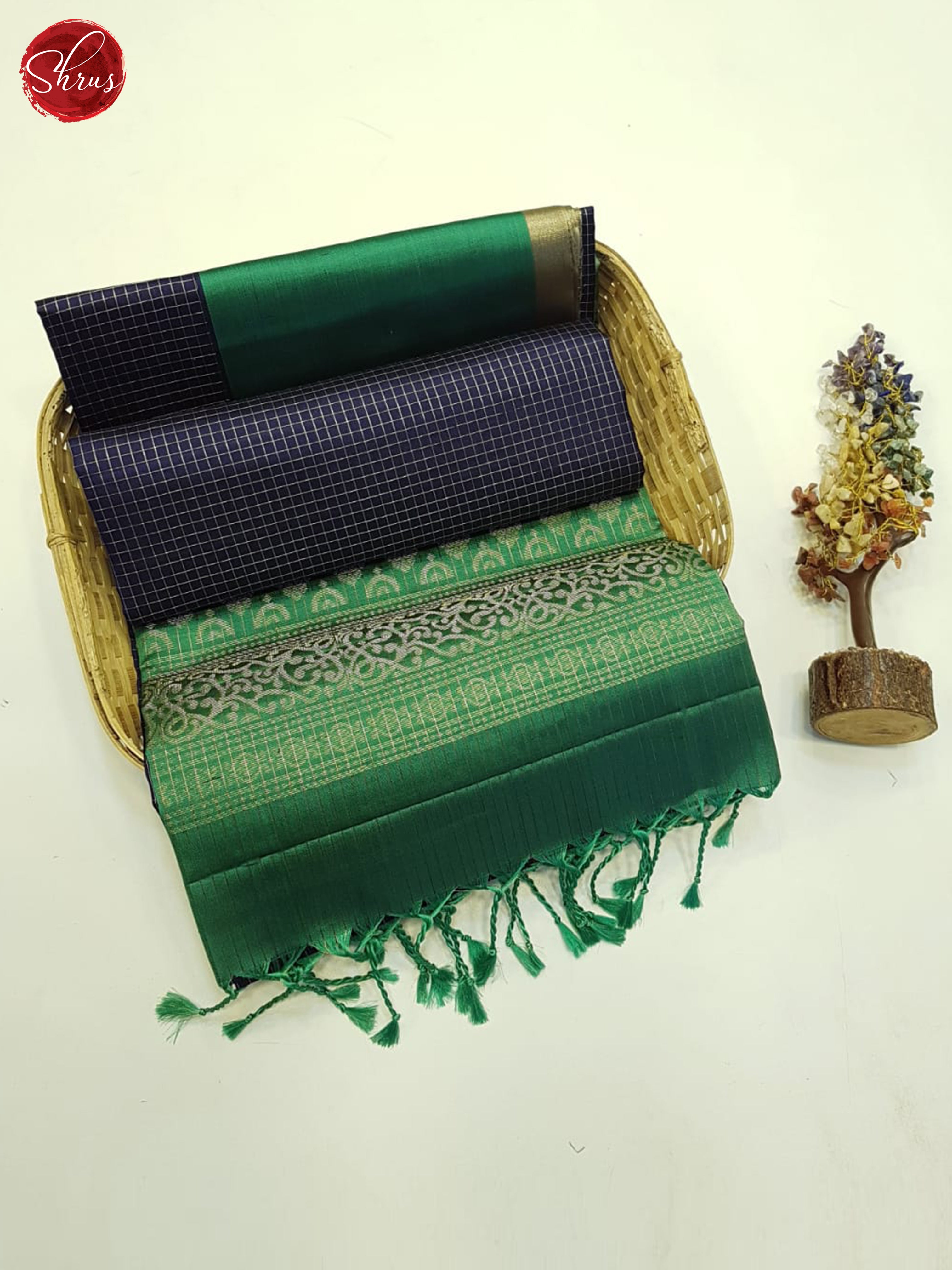 Blue And Green- Soft Silk Saree - Shop on ShrusEternity.com