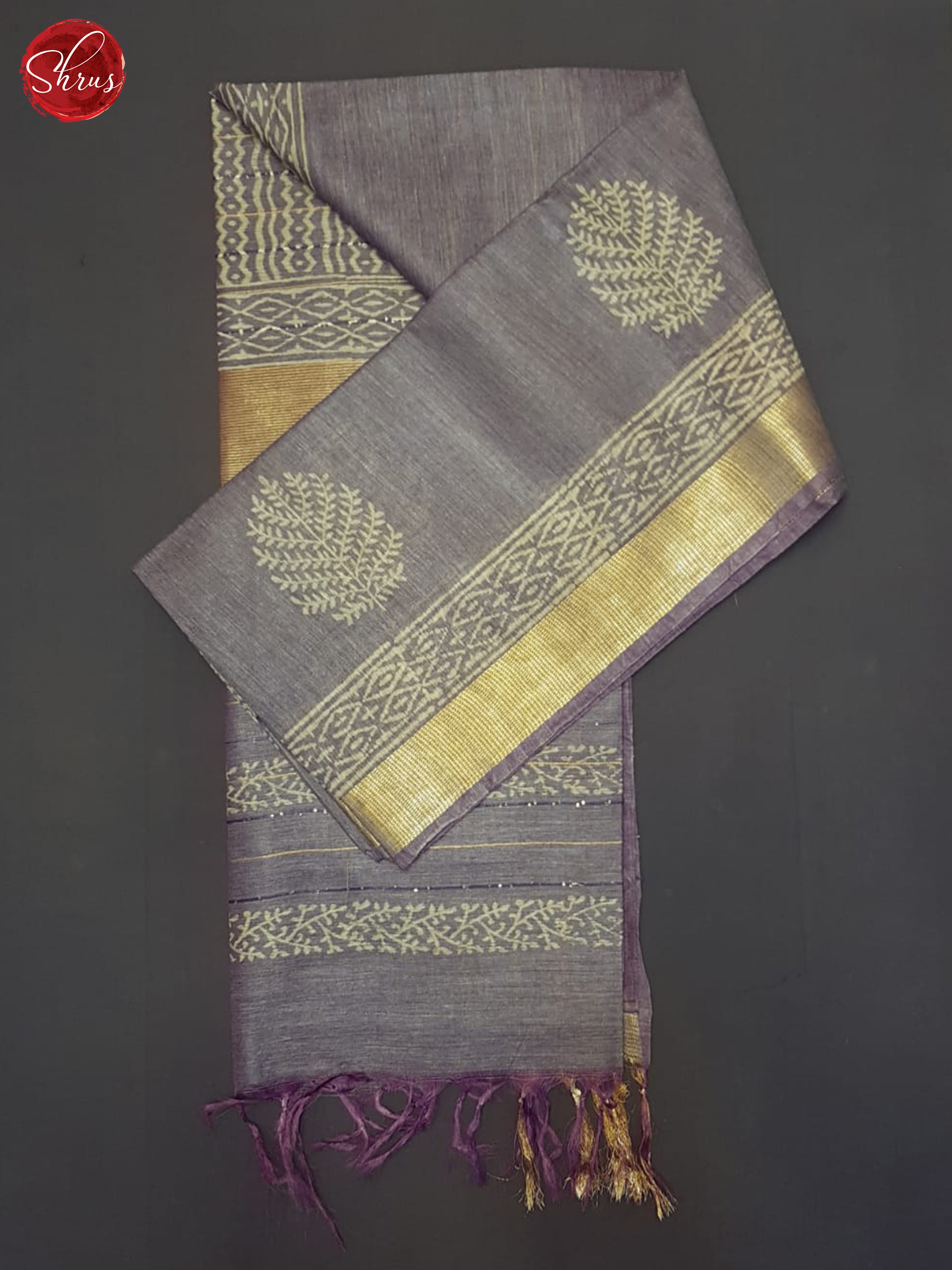 Dusty Lavender(Single Tone)- Semi Gicha Saree - Shop on ShrusEternity.com