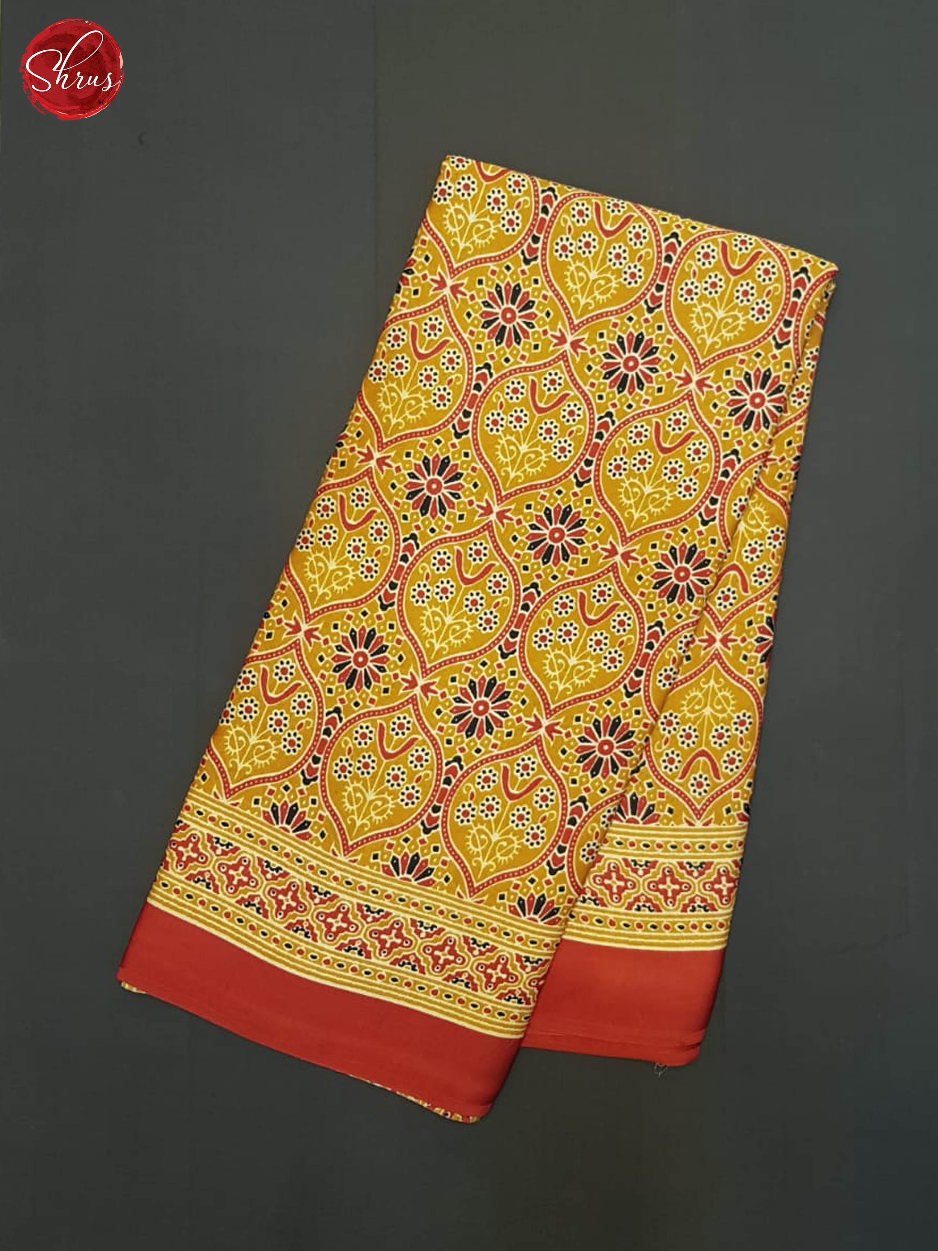 Mustard & Red - Modal Silk Saree - Shop on ShrusEternity.com