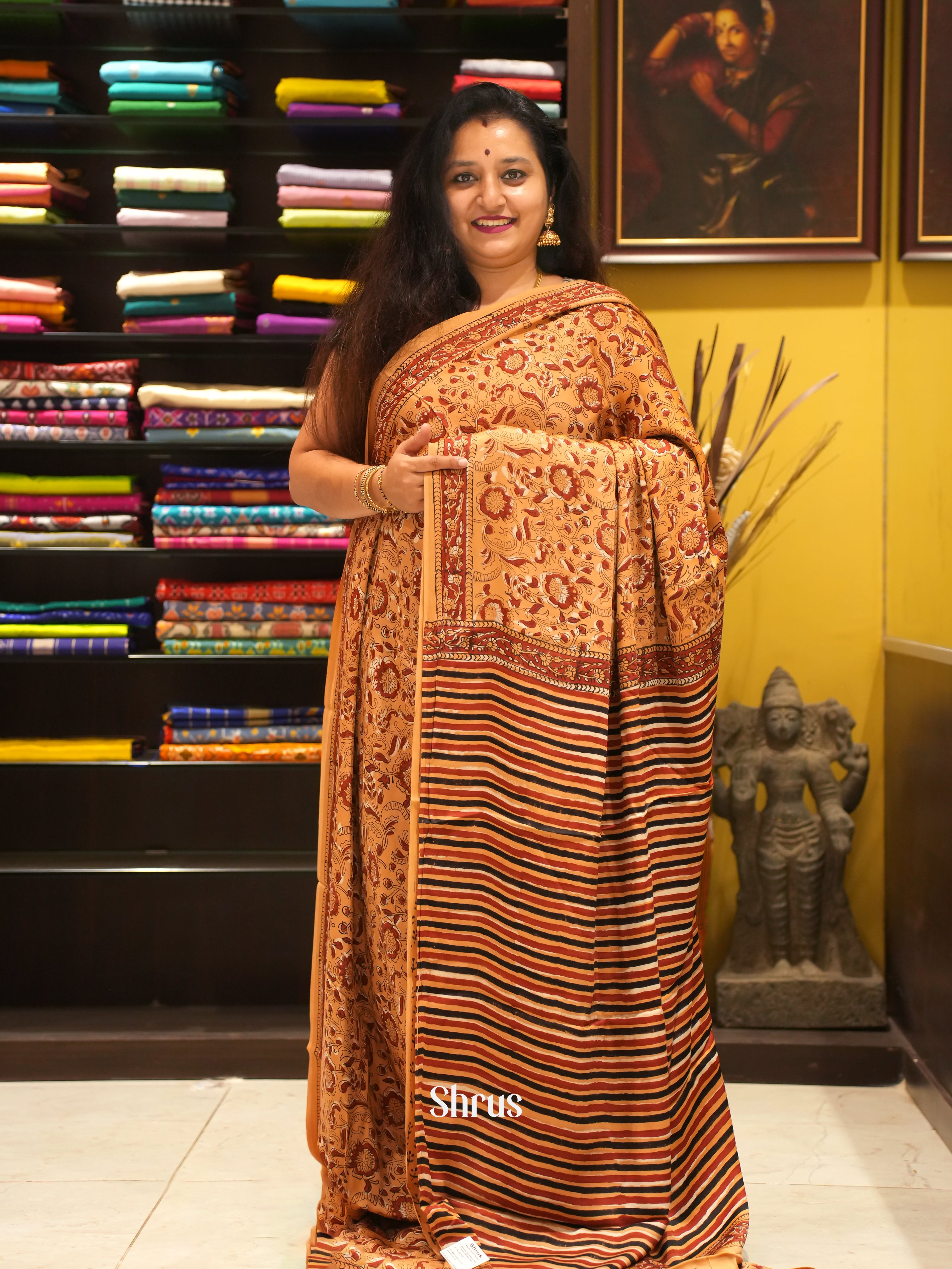 Biscuit Brown  - Modal Silk Saree