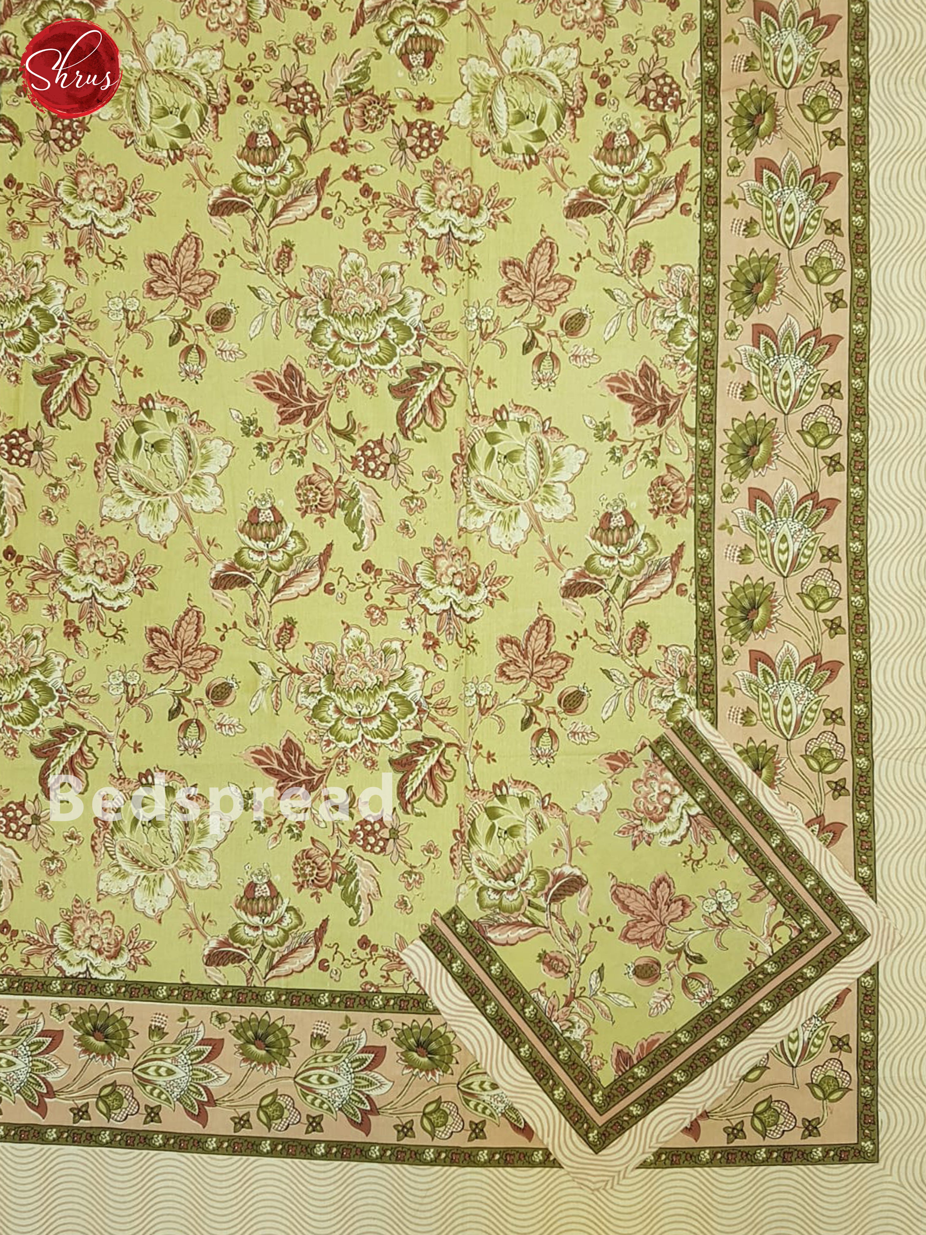 Green And Pink- jaipuri block Printed Double Bed sheet - Shop on ShrusEternity.com