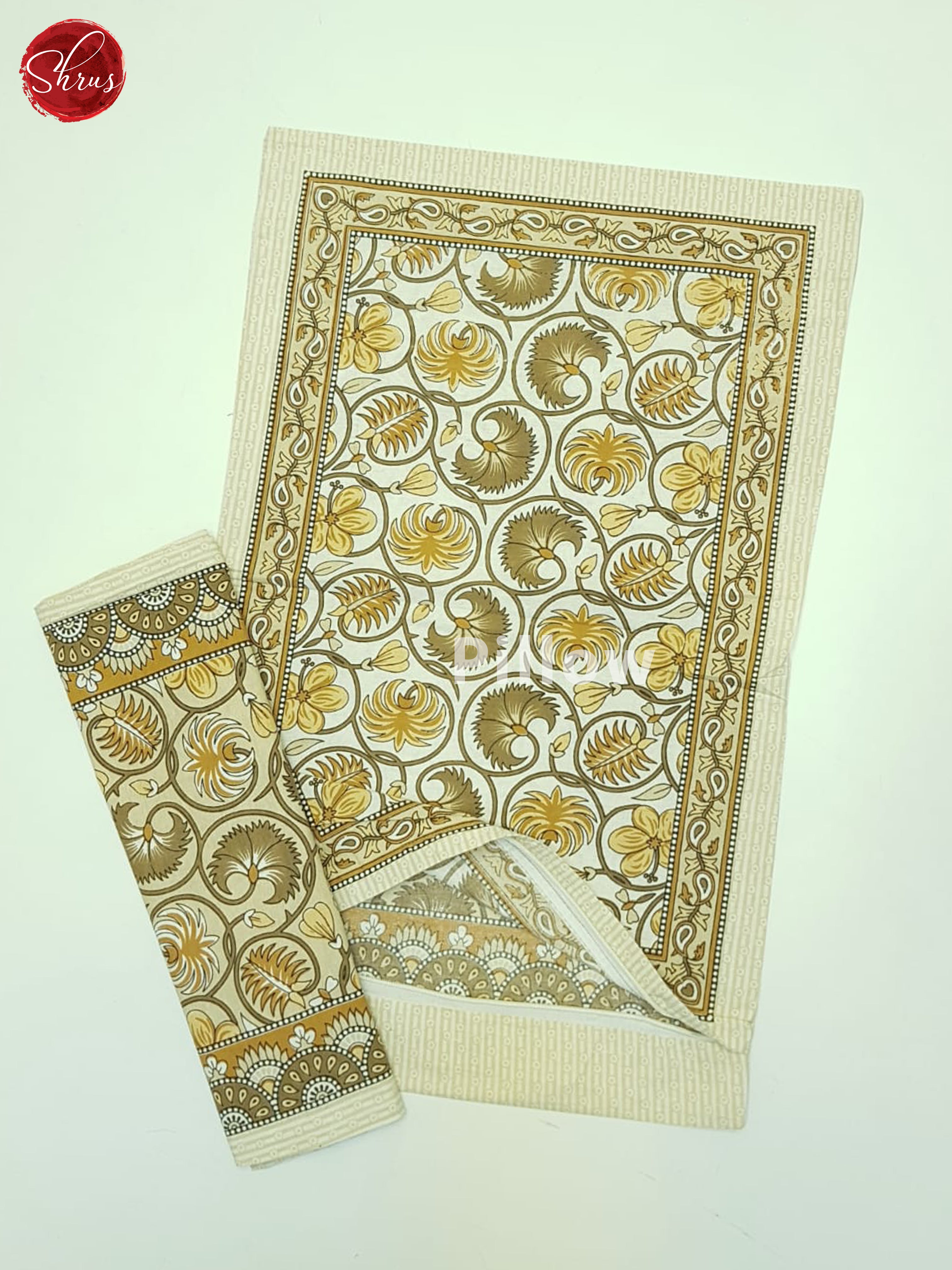 Brown And Cream- Jaipur block printed - Shop on ShrusEternity.com