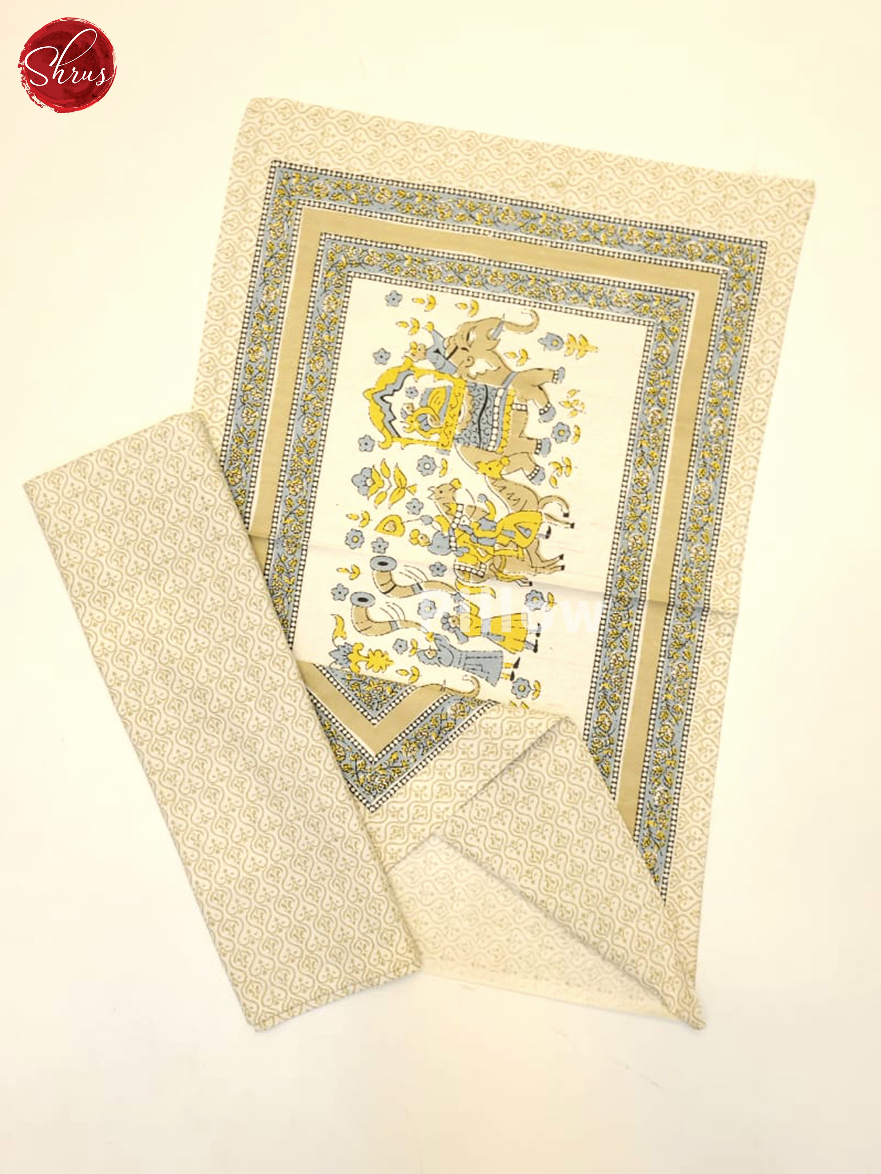 Yellow & Cream - Jaipur Cotton Double Bed Spread - Shop on ShrusEternity.com