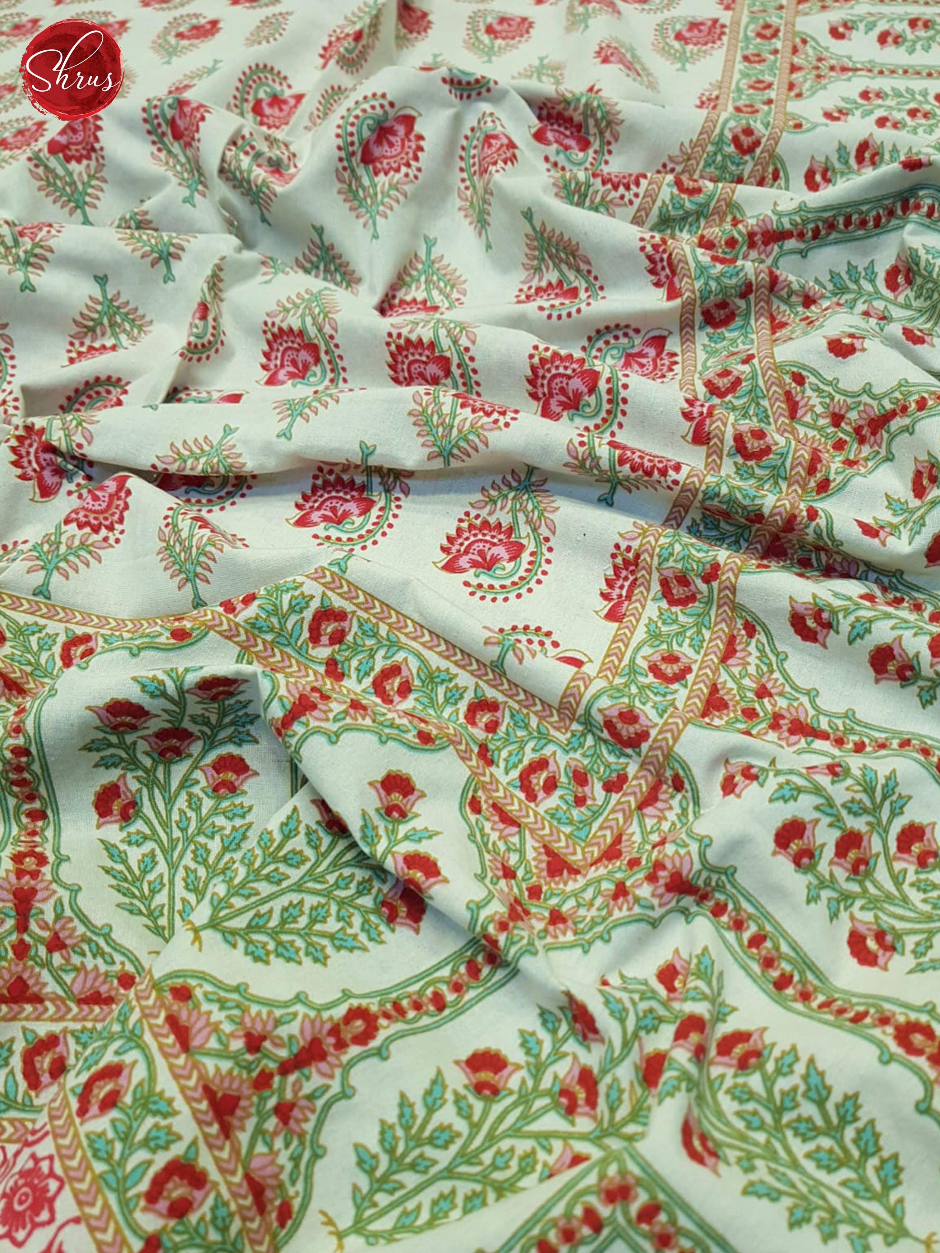 Green And Pink- Jaipuri Block Printed Cotton Double Bed Spread - Shop on ShrusEternity.com