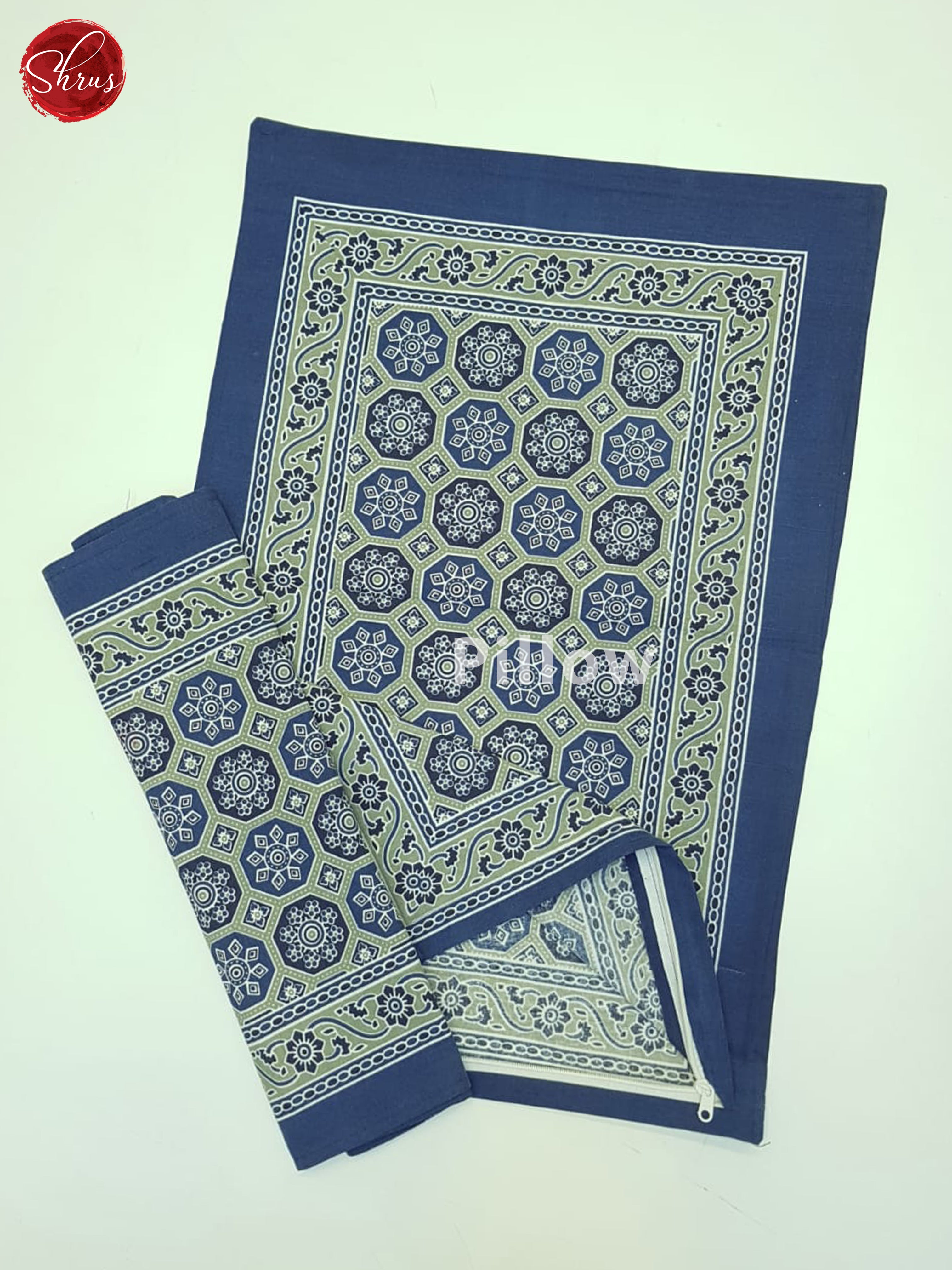 Green & Blue- Jaipuri Block printed Bedsheet - Shop on ShrusEternity.com