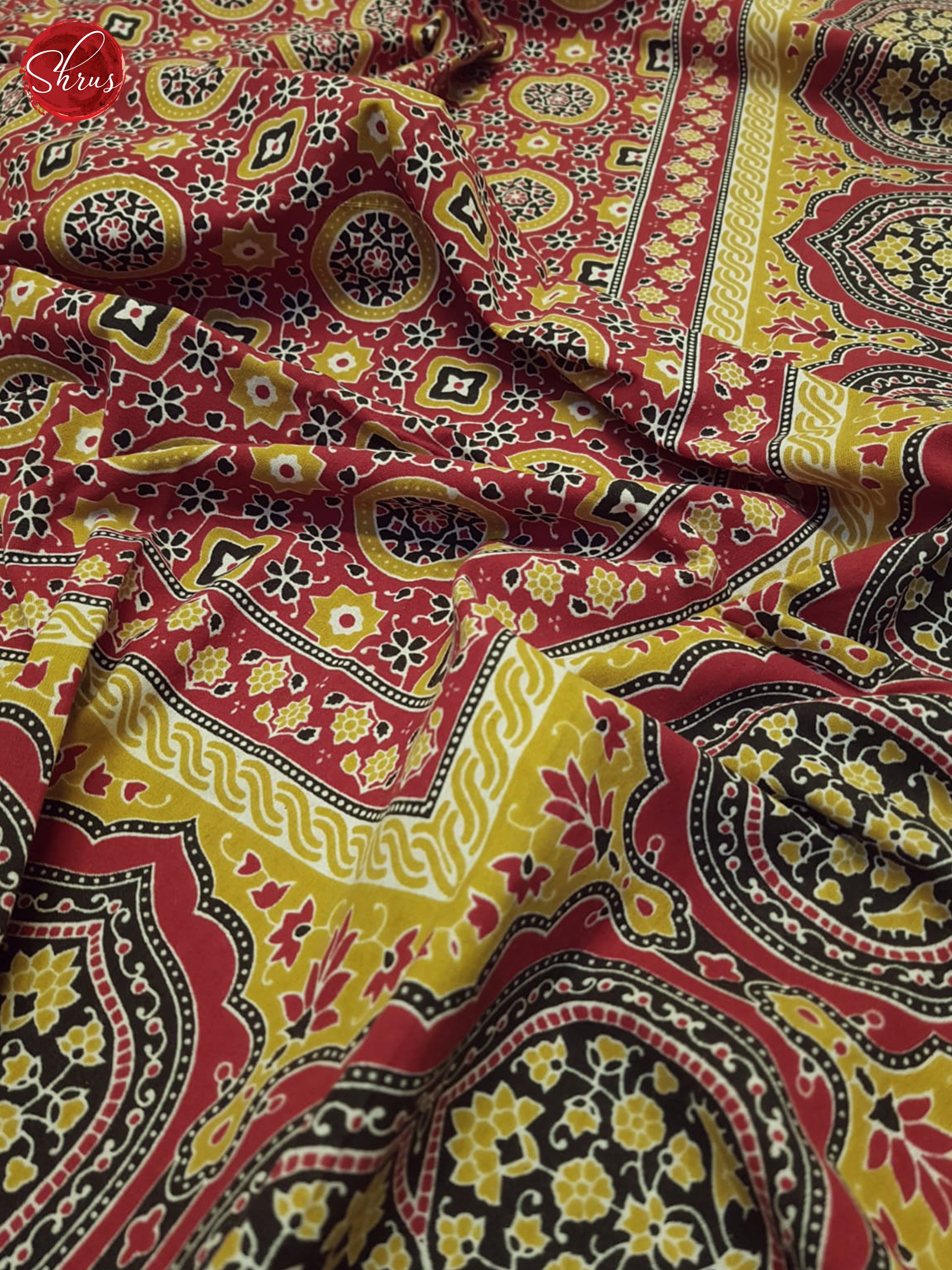 Red And Mustard- Jaipuri Block Printed Cotton Doublr Bed spread - Shop on ShrusEternity.com